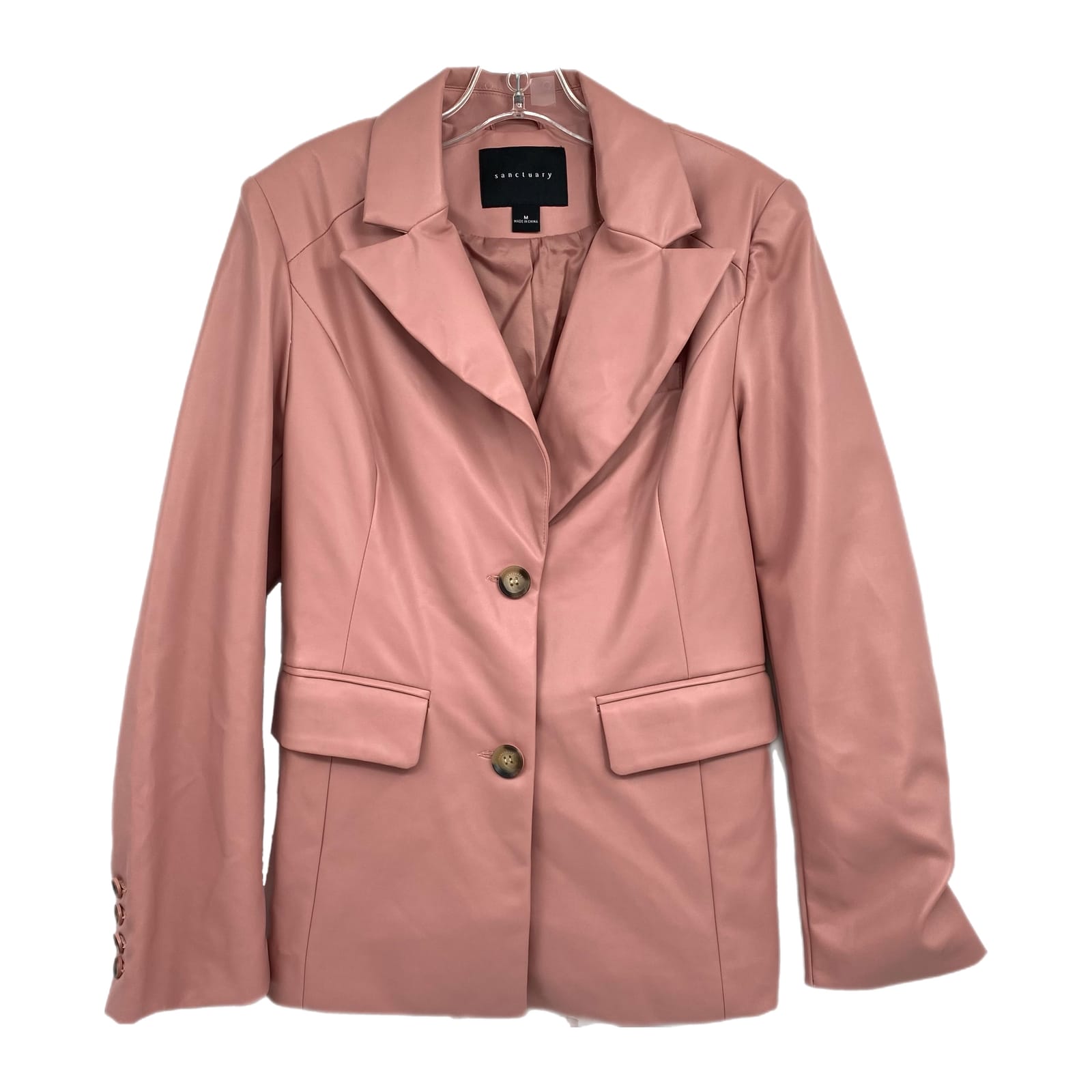 Sanctuary Pink Faux Leather Blazer