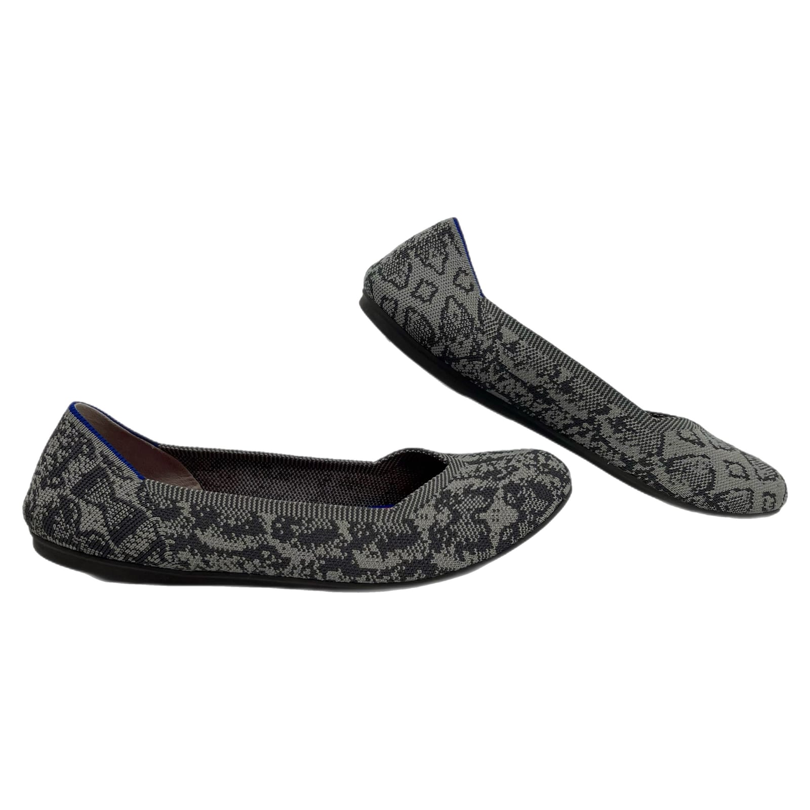 Rothy's Gray Snakeskin Print Flats
