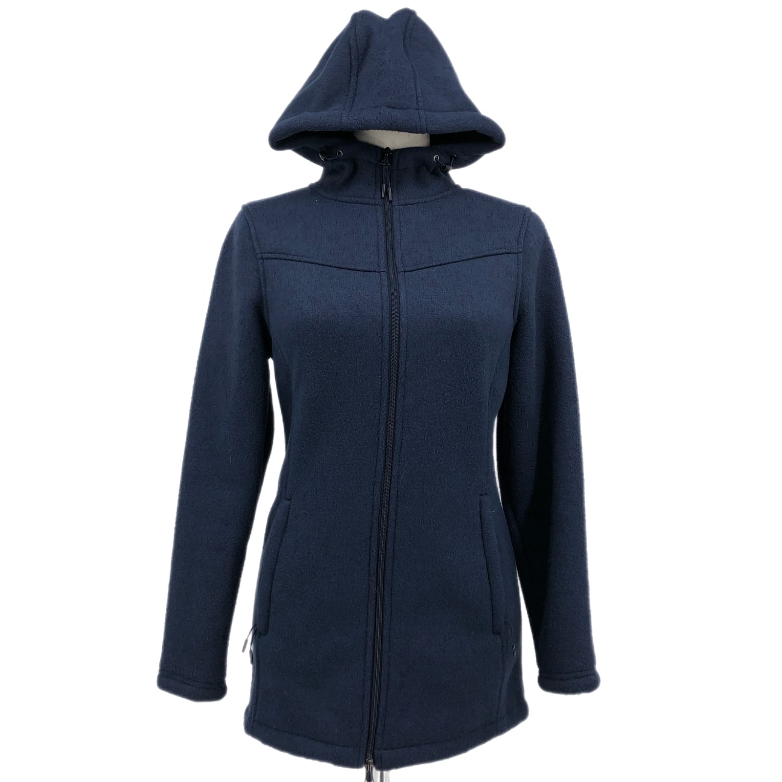 Stoic Blue Full-Zip Hooded Pea Coat