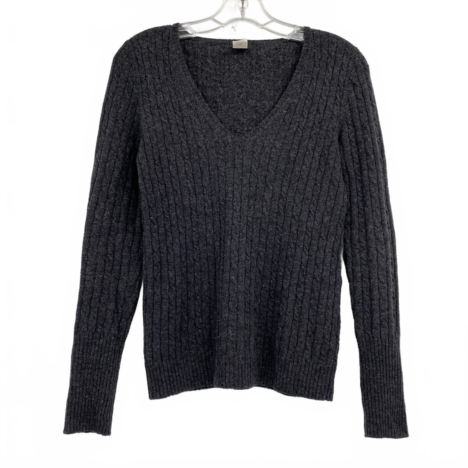 J. Crew Gray Wool Cashmere Blend V-Neck Sweater