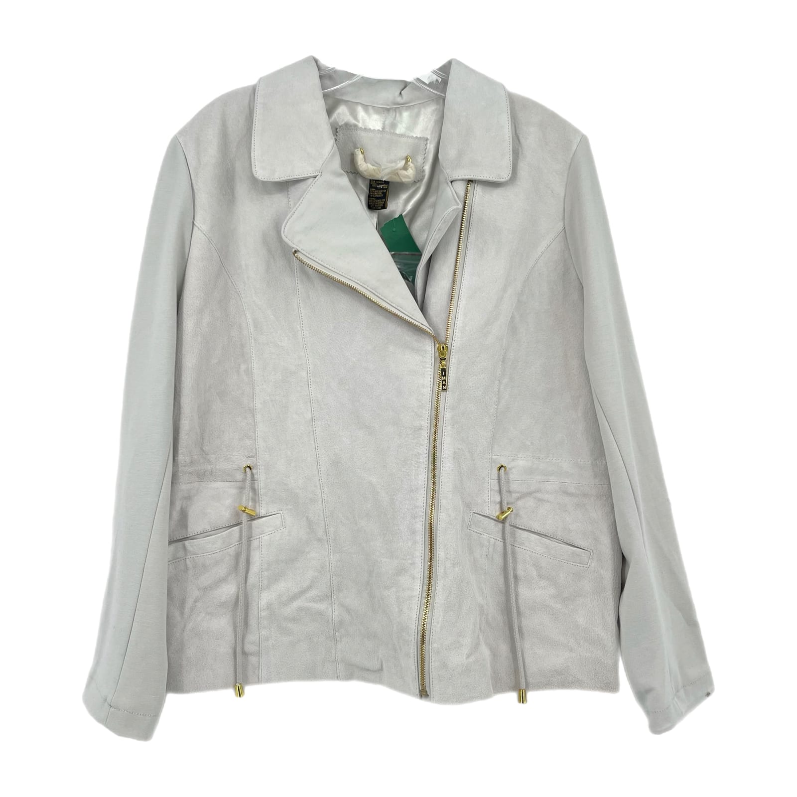 IMAN Gray Classic Leather Jacket