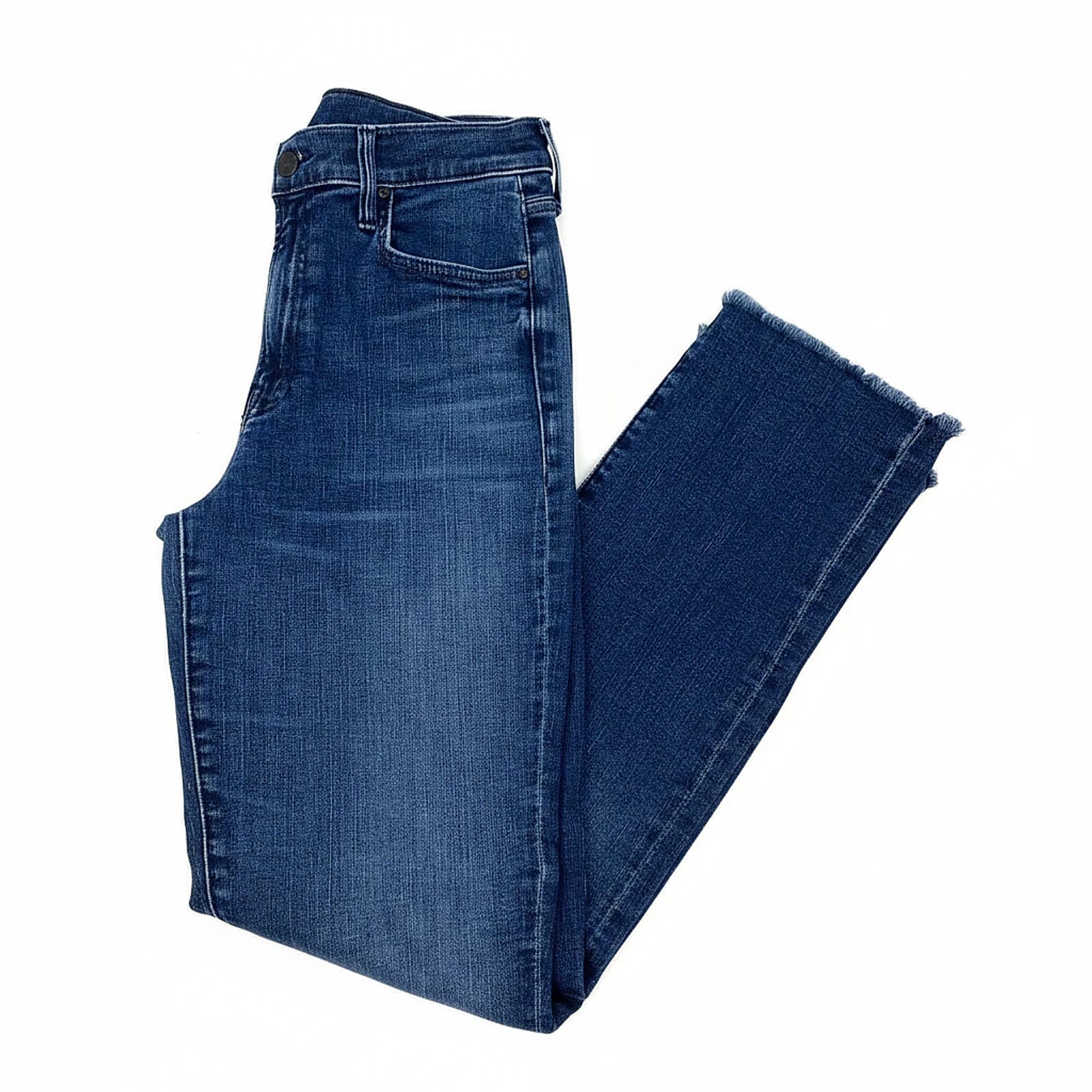 MOTHER Blue Cotton Blend Ankle Jeans