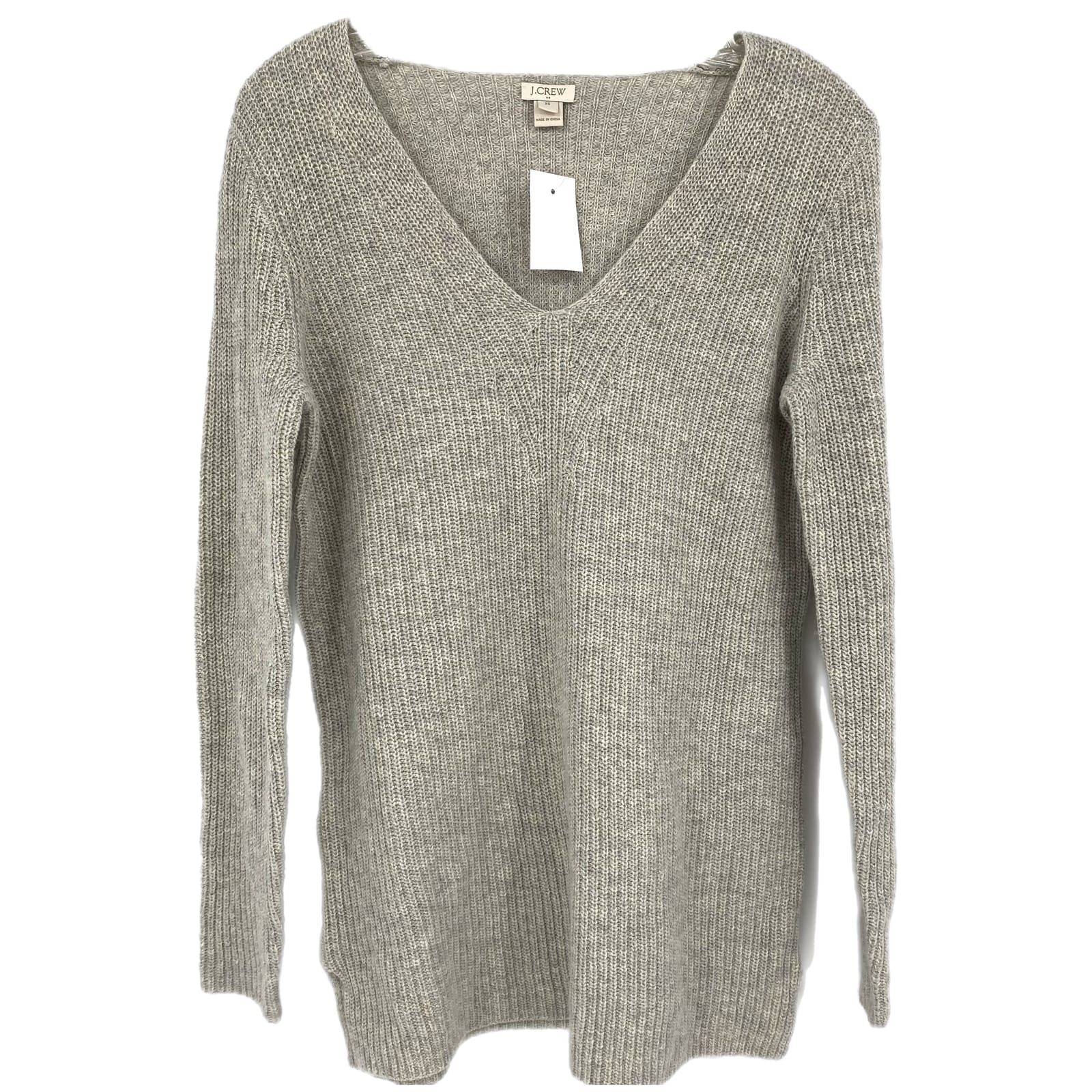 J. Crew Gray V-Neck Pullover Sweater