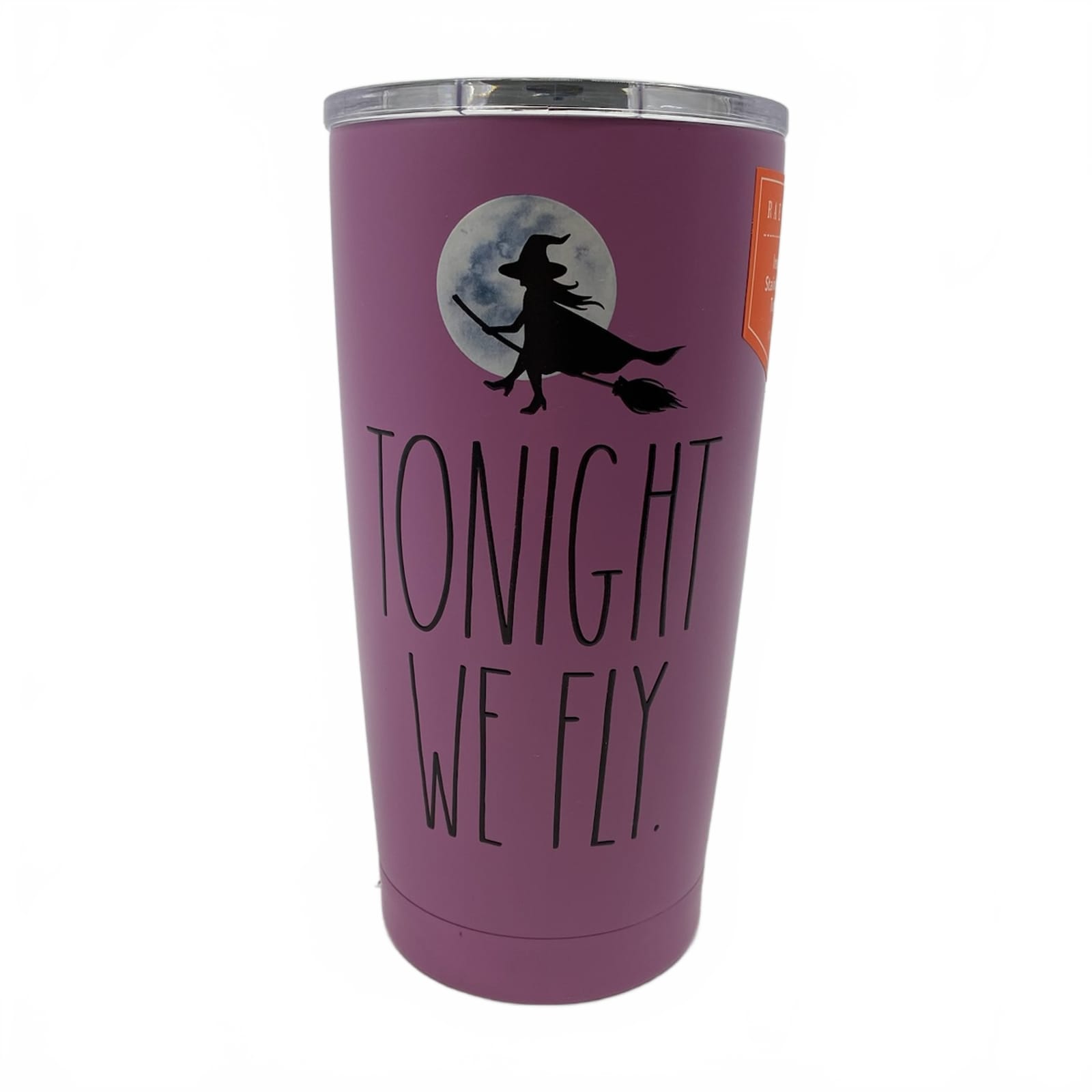 Rae Dunn Purple Black Tonight We Fly 17oz Travel Tumbler