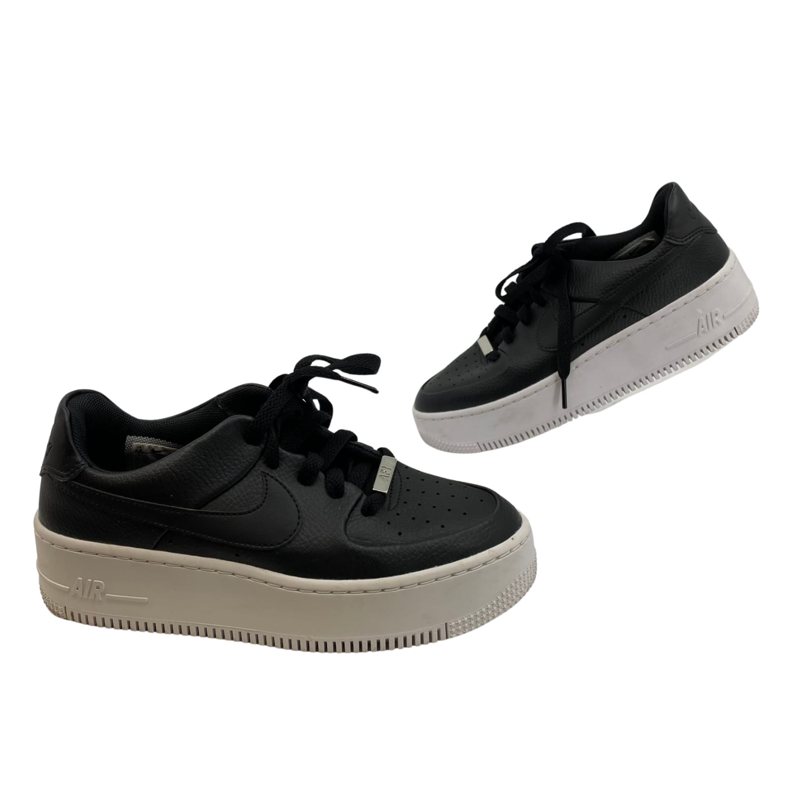 Nike Black Leather Platform Sneakers
