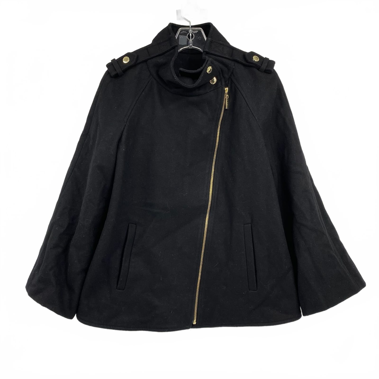 Dana Buchman Black Wool Blend Zip-Up Coat