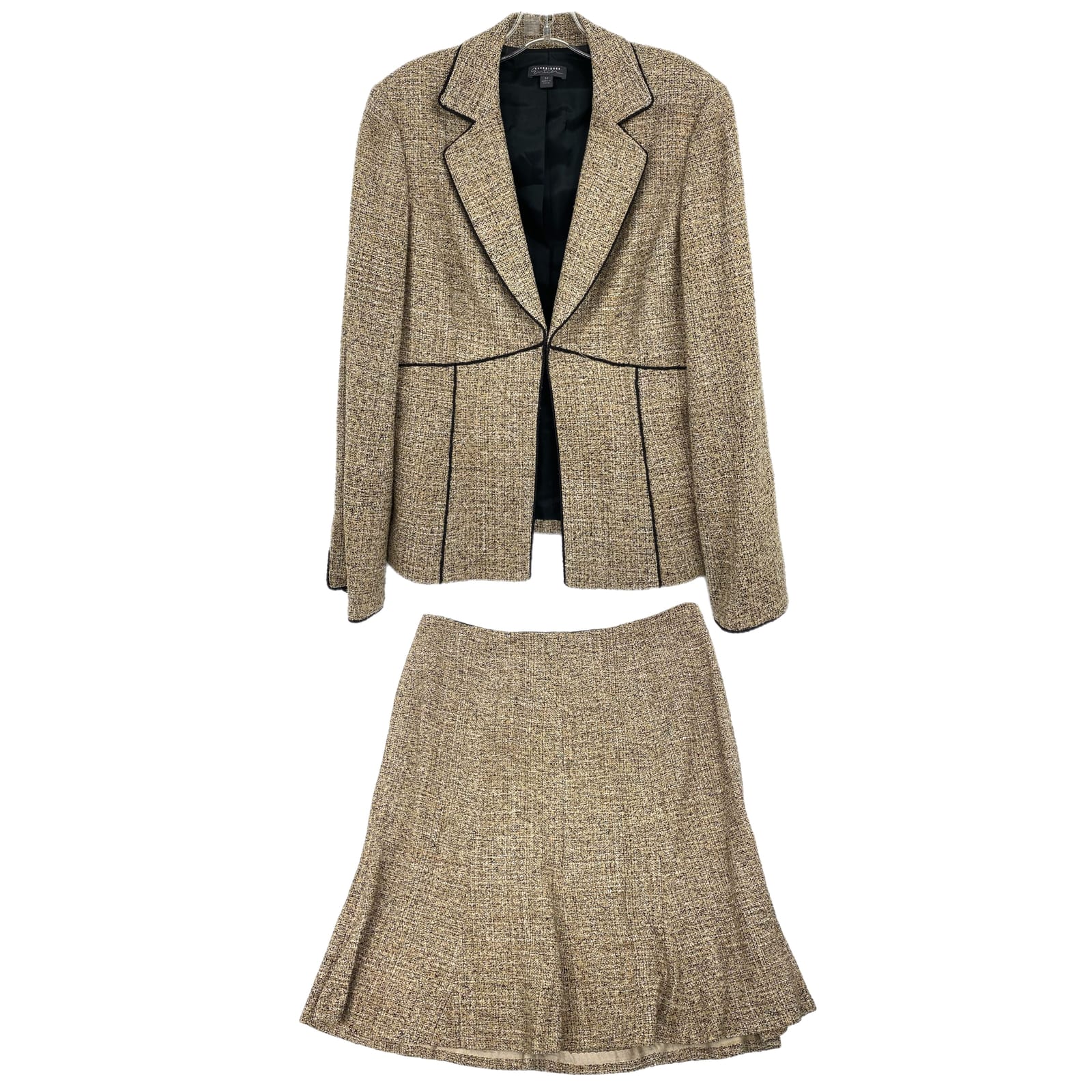 Classiques Entier Tan Silk Tweed Blazer and Skirt Set