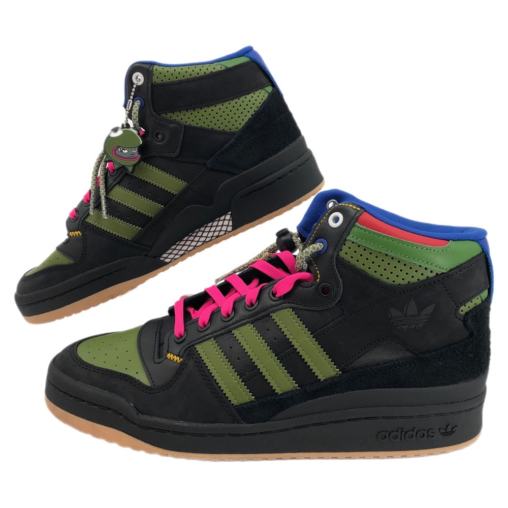 Adidas Black-Green Athletic Sneakers