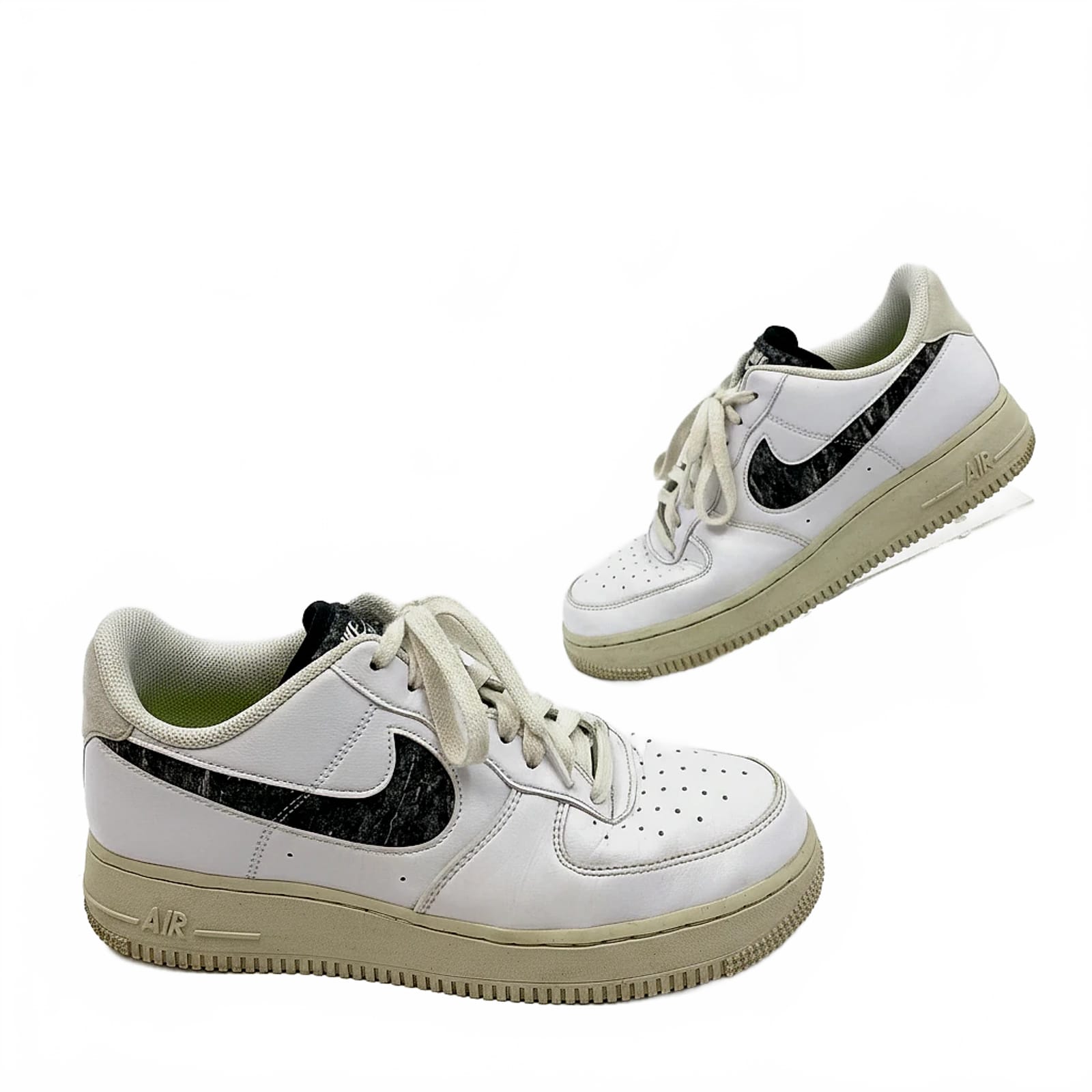 Nike White/Gray Leather Sneakers