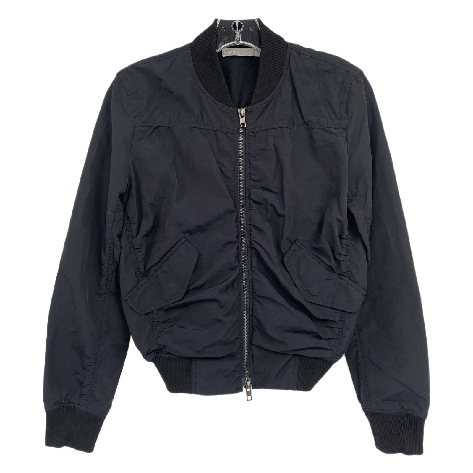 Vince Black Zip-Up Bomber Jacket