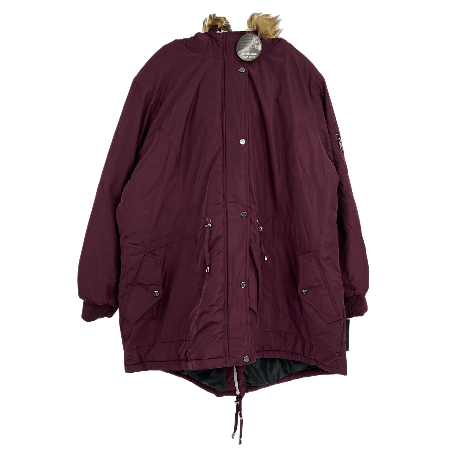 Steve Madden Purple Zip Long Parka Coat