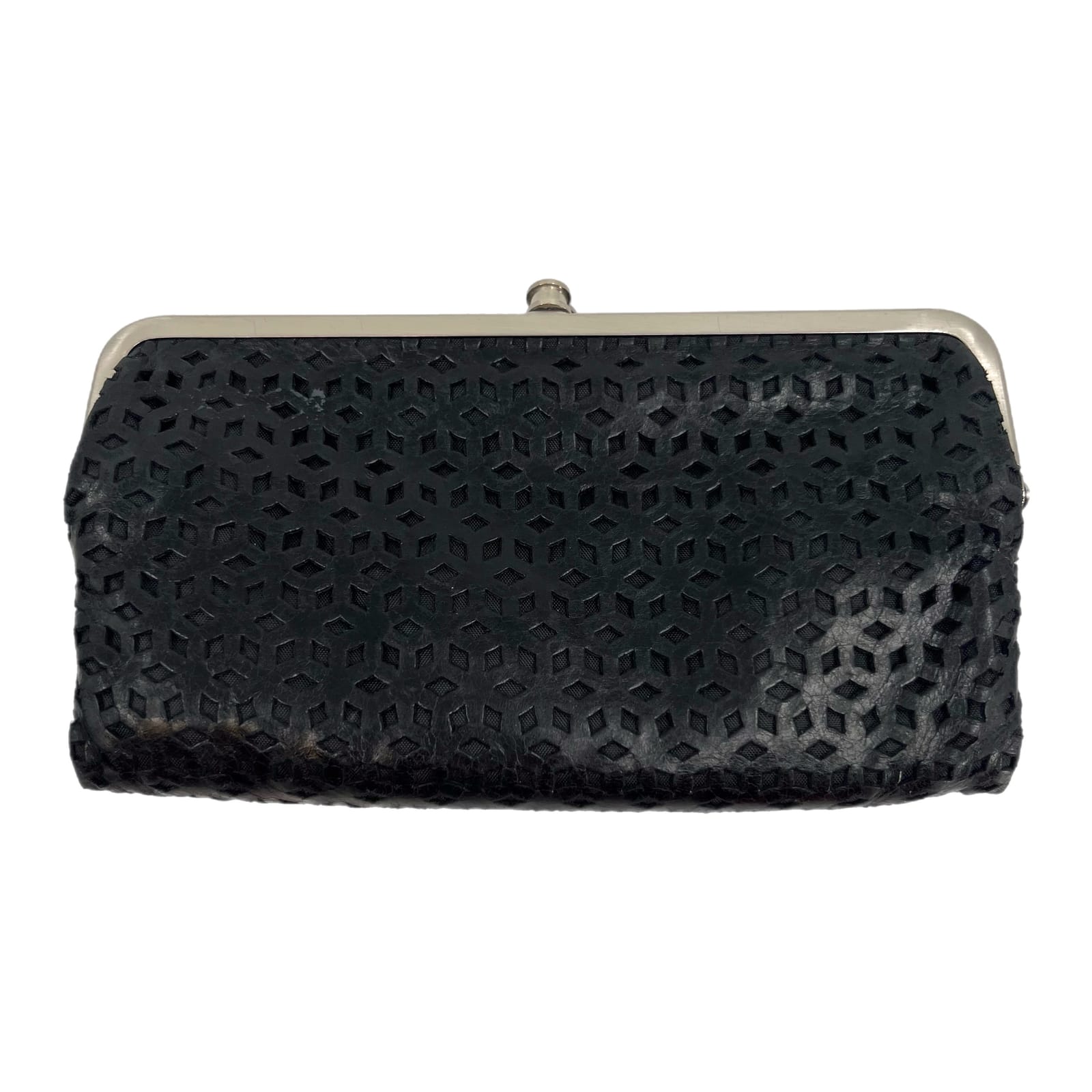 HOBO Black Lasercut Leather Wallet