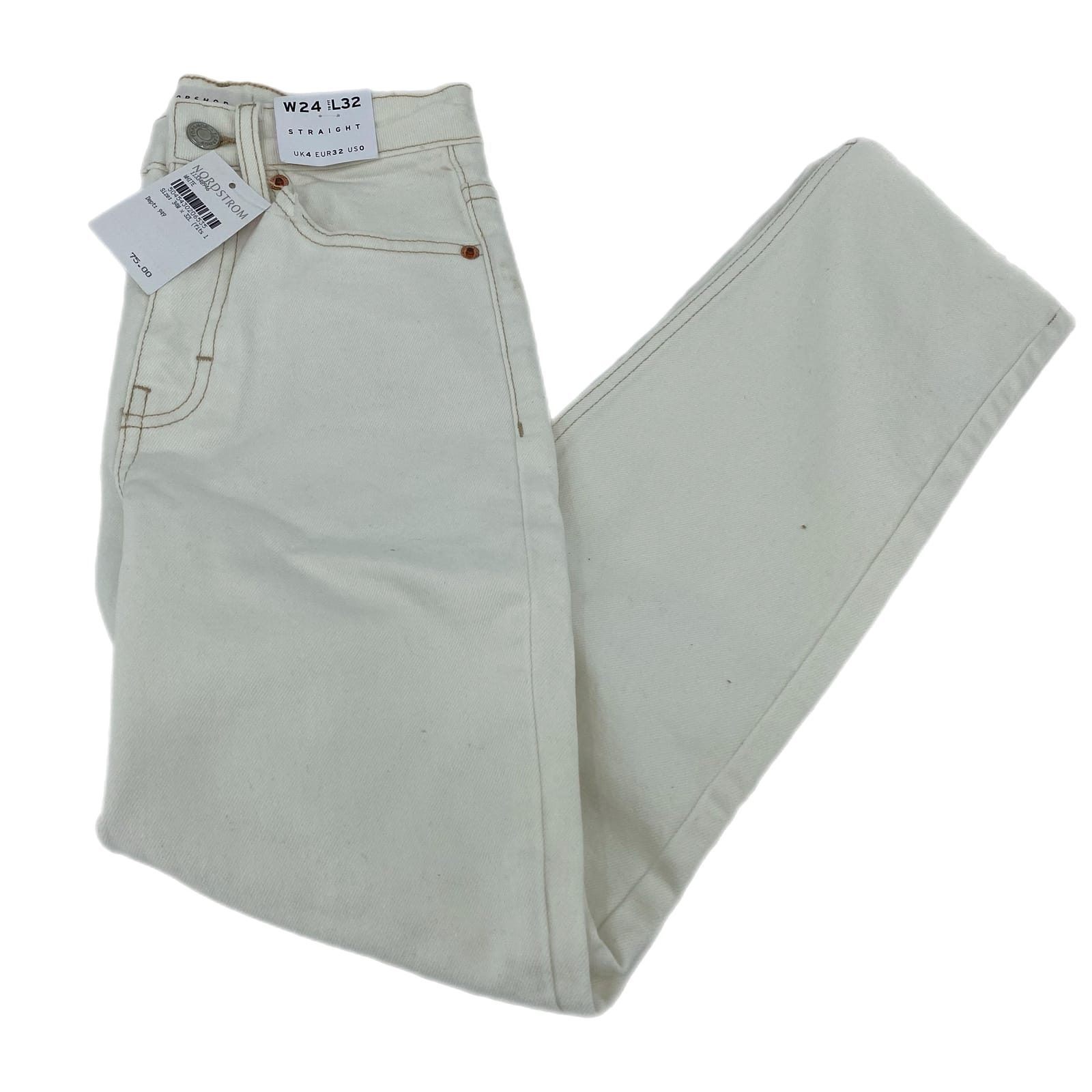 Topshop White Mid-Rise Skinny Jeans