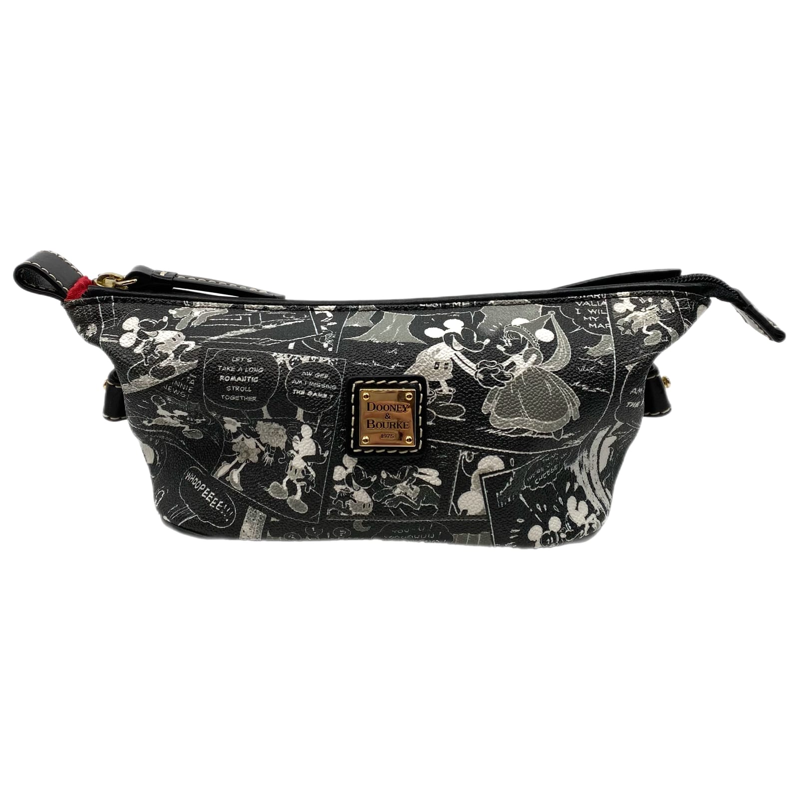 Dooney & Bourke Black White Disney Mickey Mouse Cartoon Cosmetic Pouch