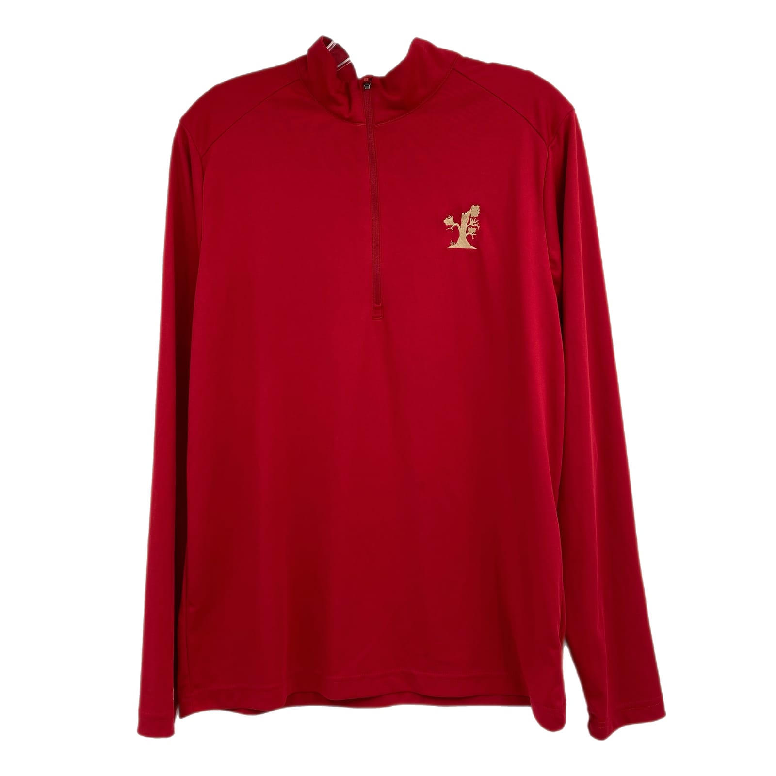 Antigua Red Long Sleeve Quarter Zip T-Shirt