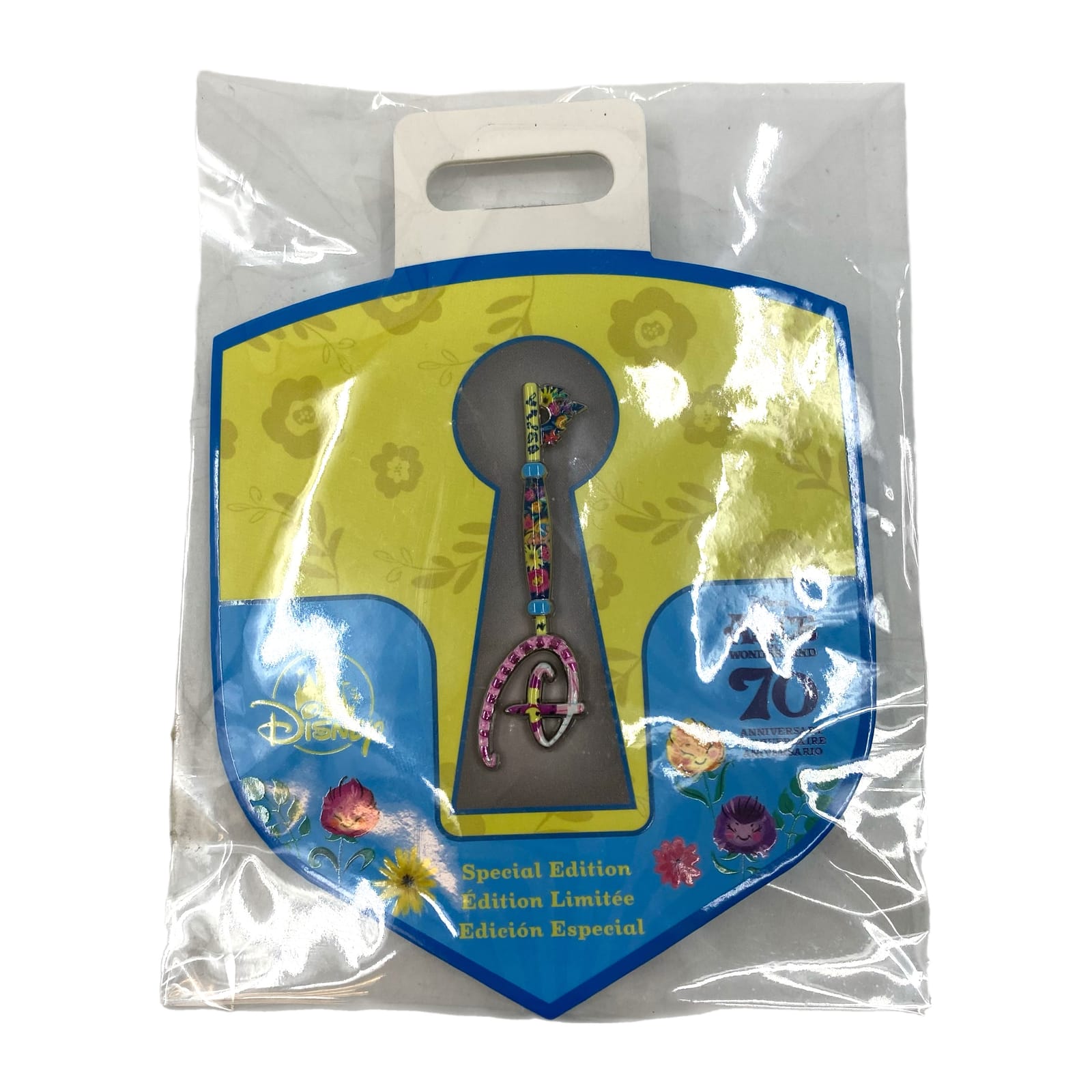 Disney Blue Yellow 2021 Alice in Wonderland Key Collectible Pin