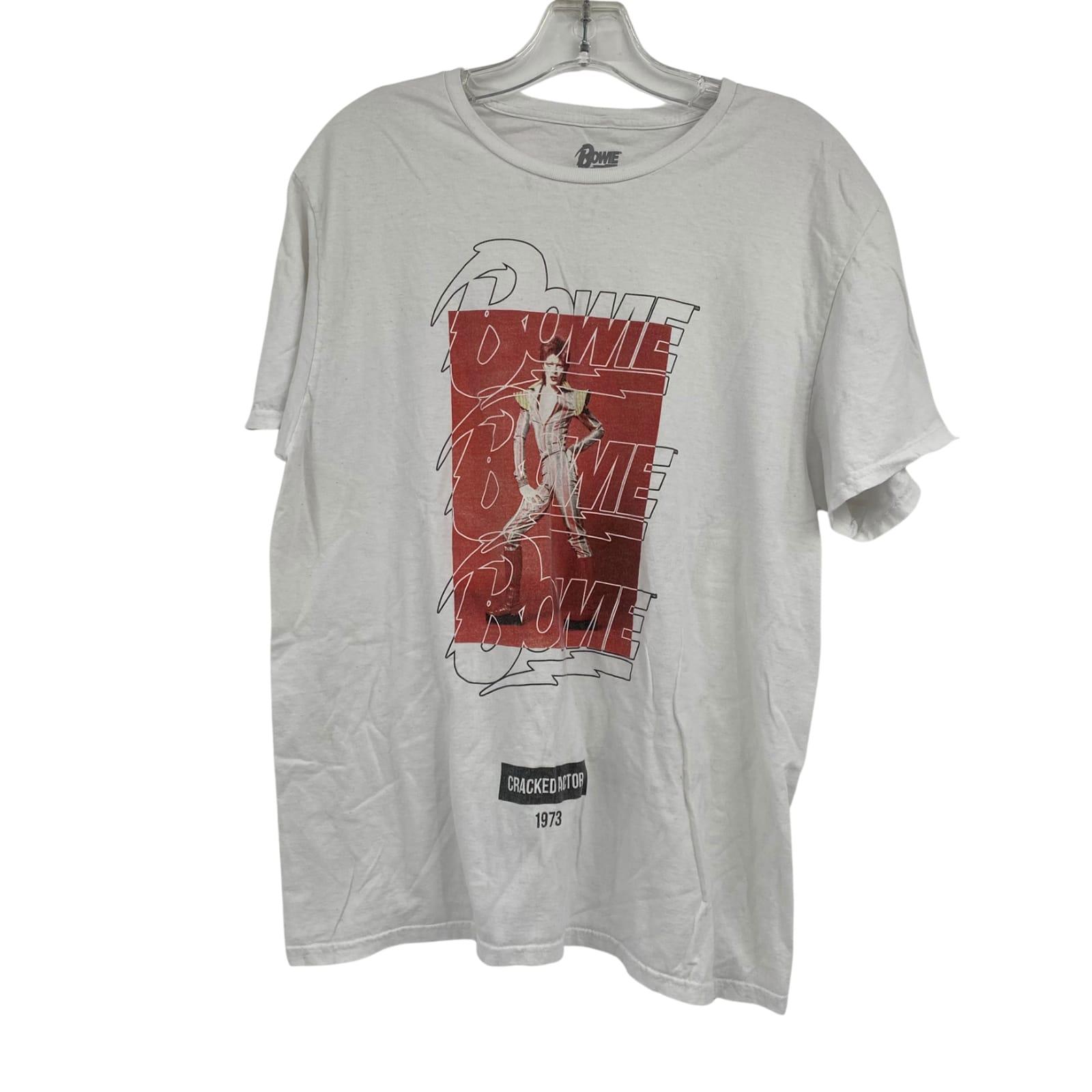 Bowie White Basic Cotton T-Shirt