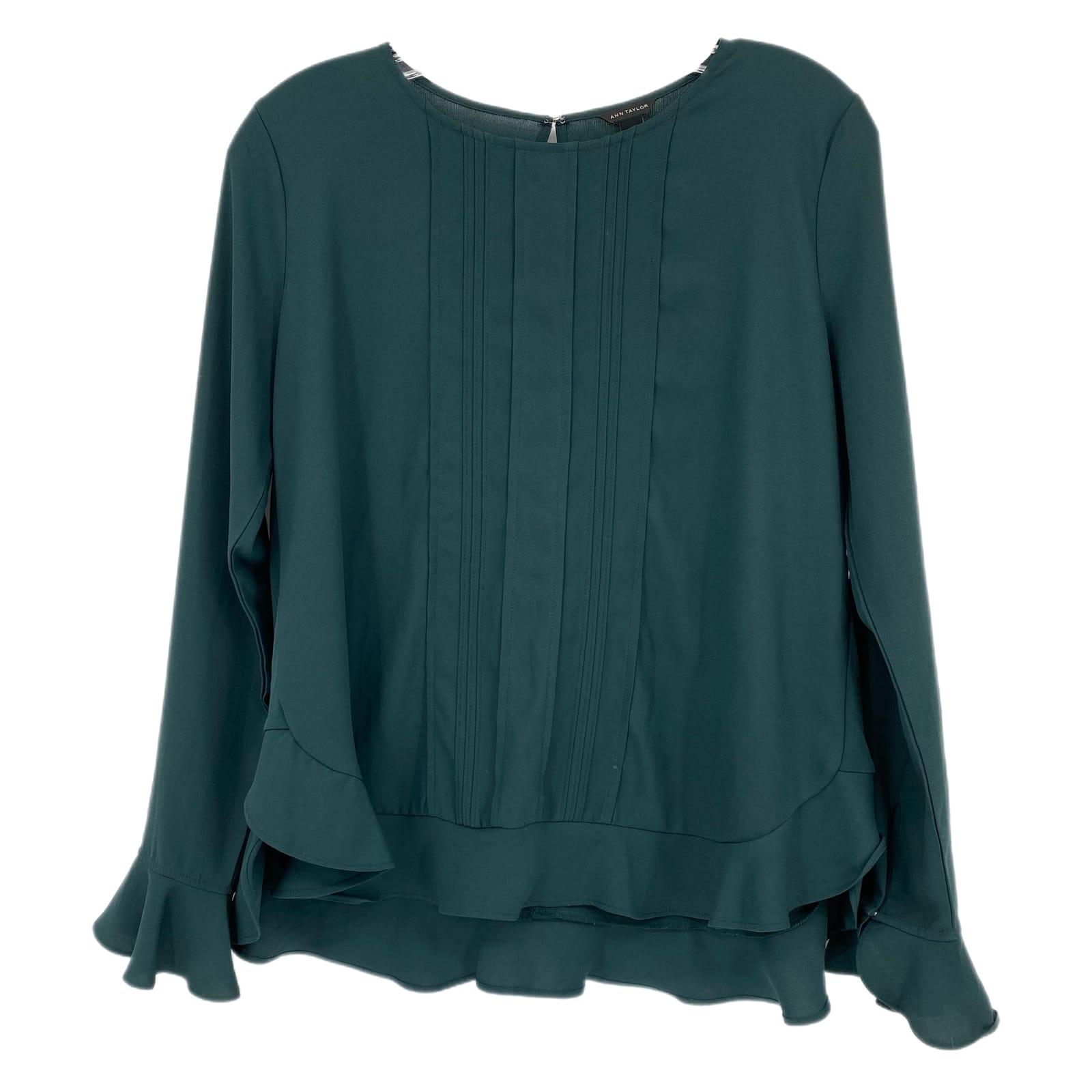 Ann Taylor Green Flare Sleeve Blouse