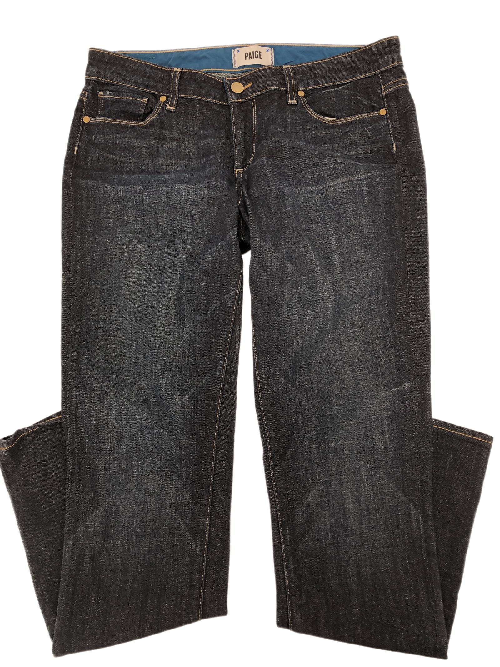 PAIGE Blue Skinny Straight Leg Jeans