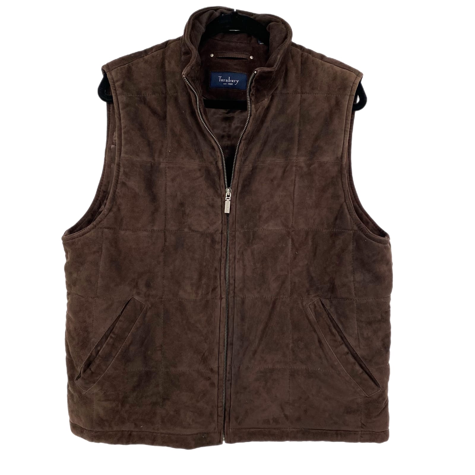 TurnBury Brown Genuine Leather Zip Vest