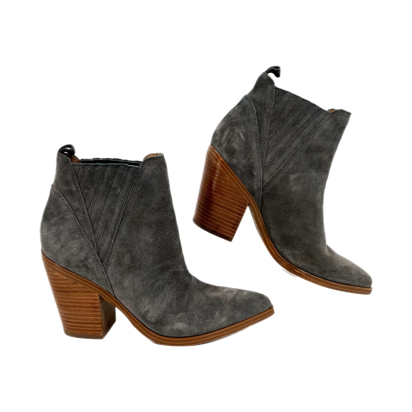 Marc Fisher Gray Suede Heeled Boots
