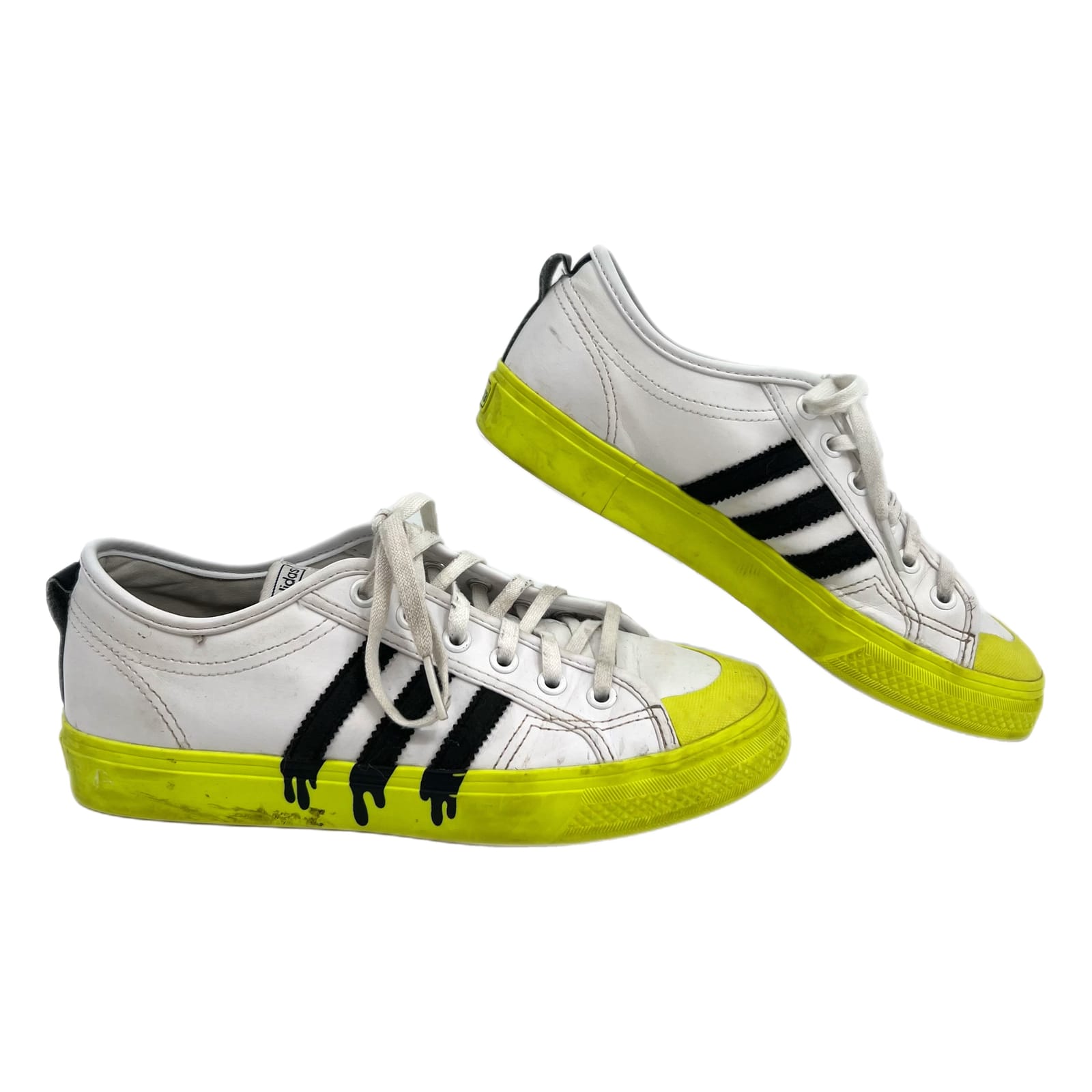 Adidas White Green Nizza Slime Athletic Sneakers