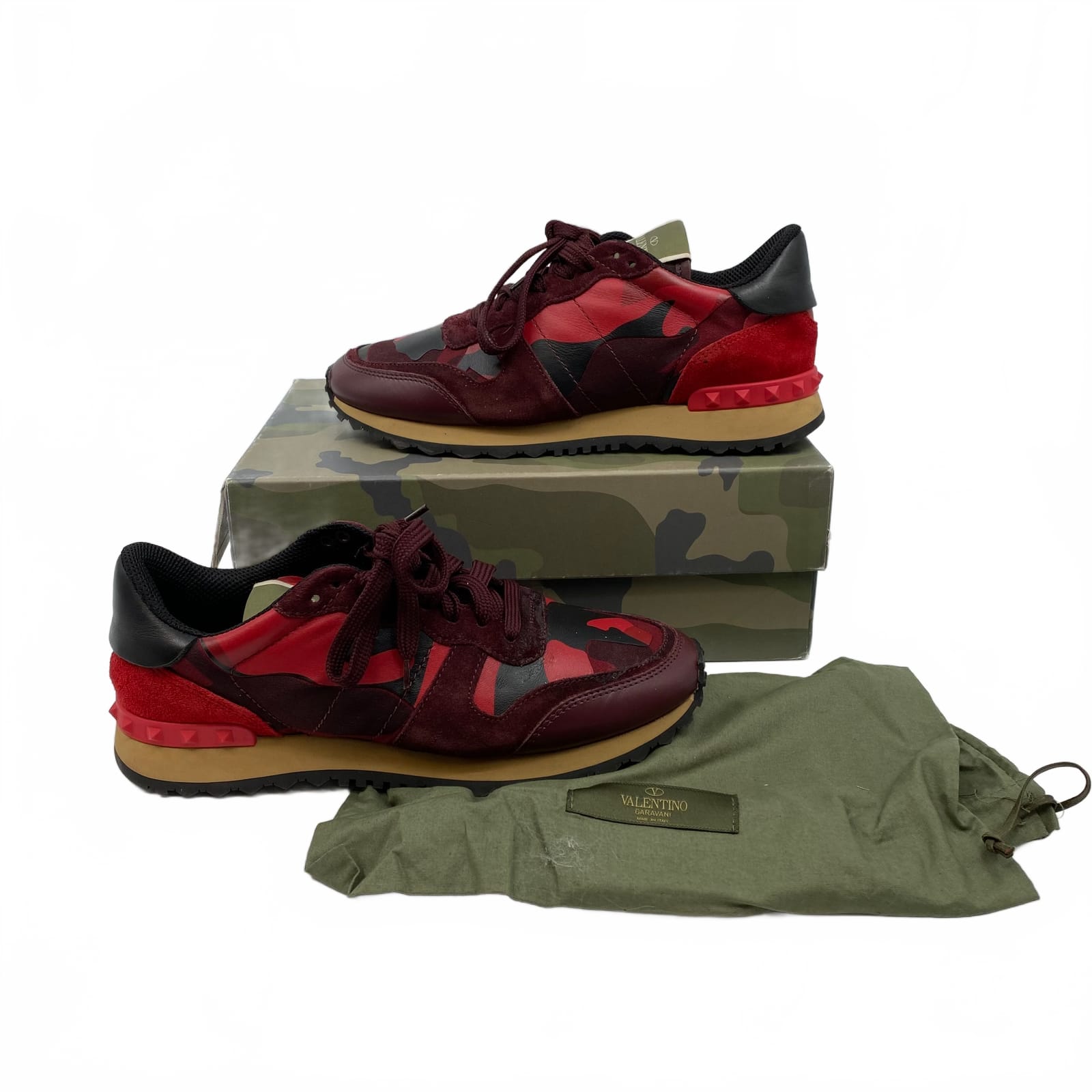 Valentino Red Black Leather Sneaker