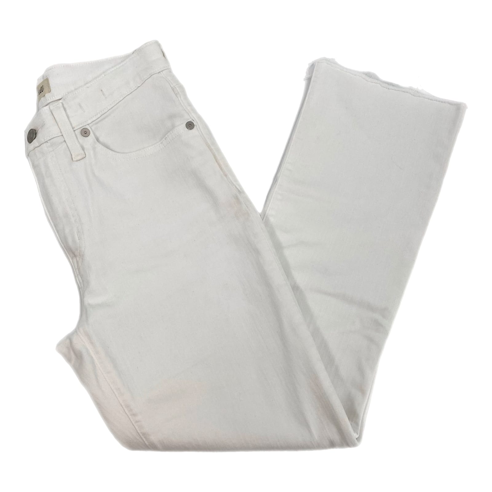 Madewell White Stretch Cali Demi-Boot Cut Jeans
