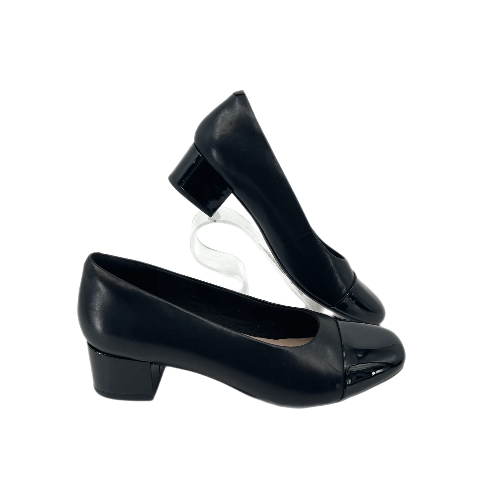 Clarks Black Synthetic Leather Heels