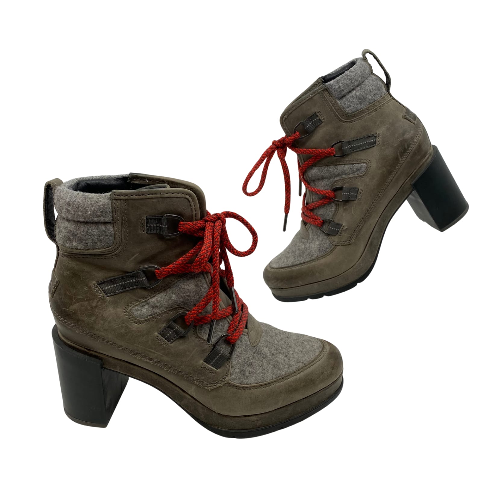 Sorel Gray Leather High Heel Boots