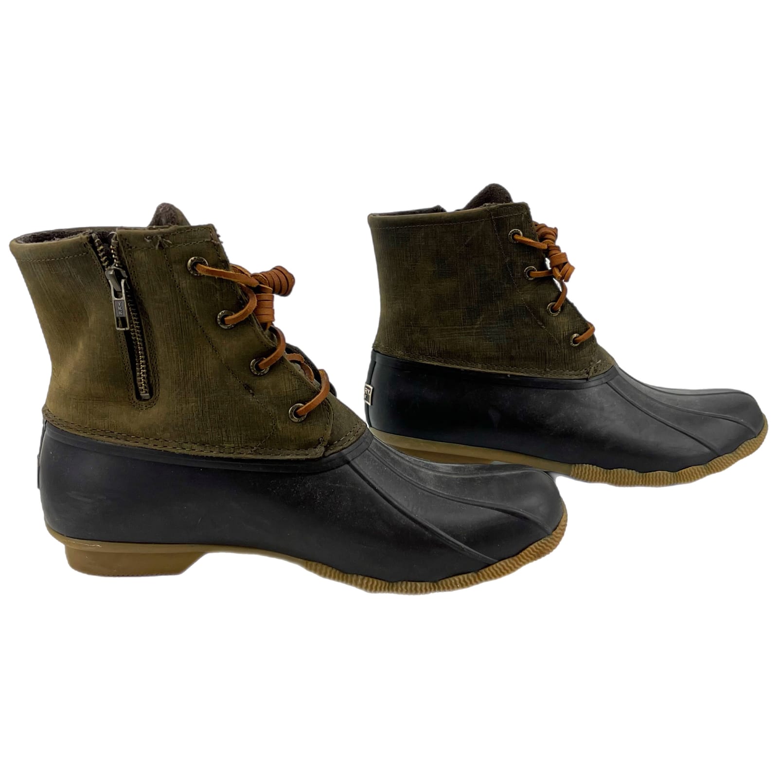 Sperry Green/Brown Lace Up Ankle Muck Boots