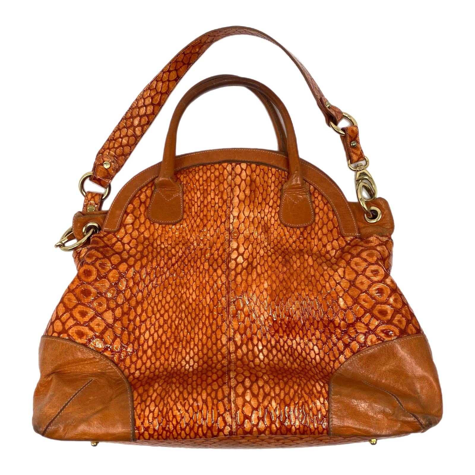 Pietro Alessandro Orange Leather Shoulder Bag