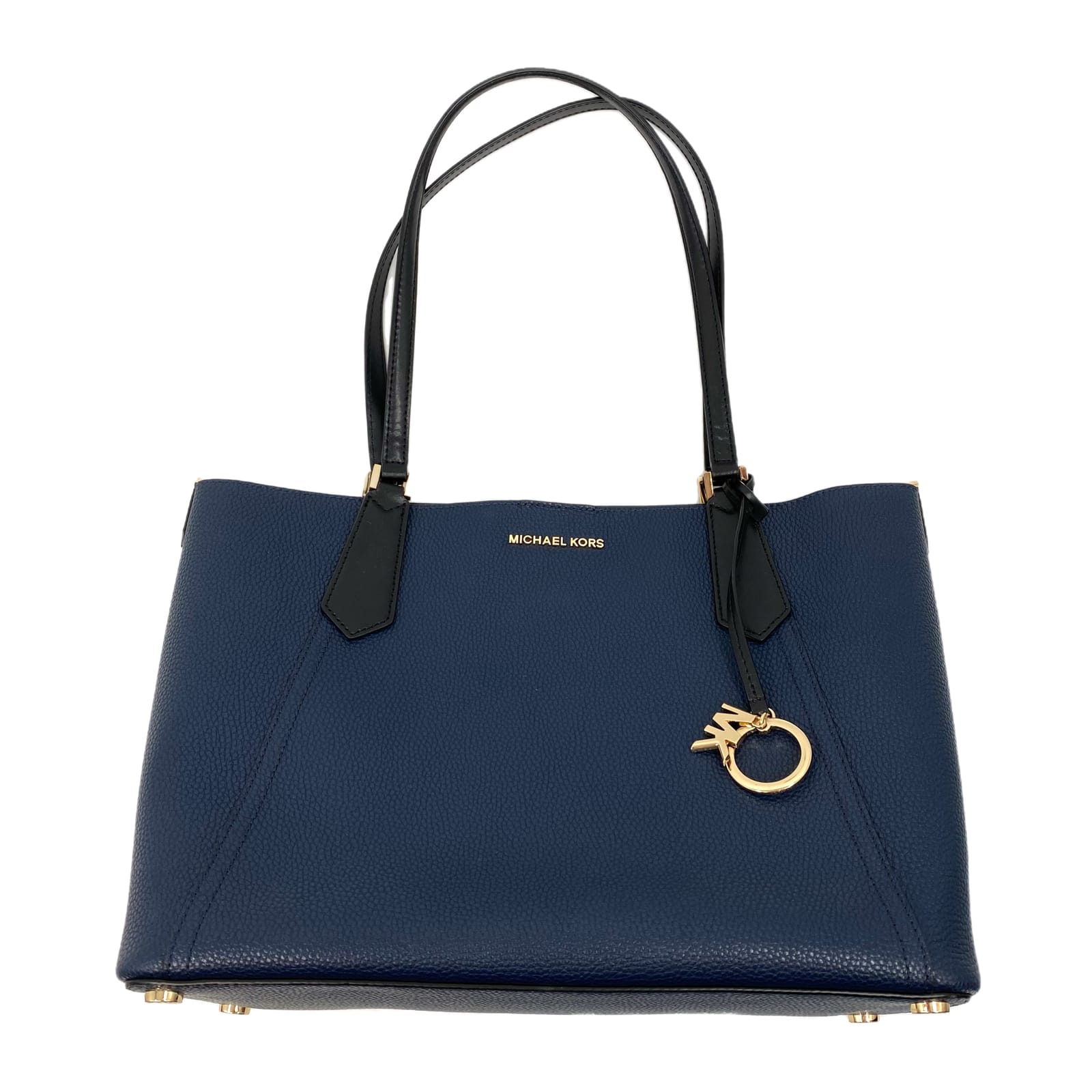 Michael Kors Blue Black Leather Shoulder Bag