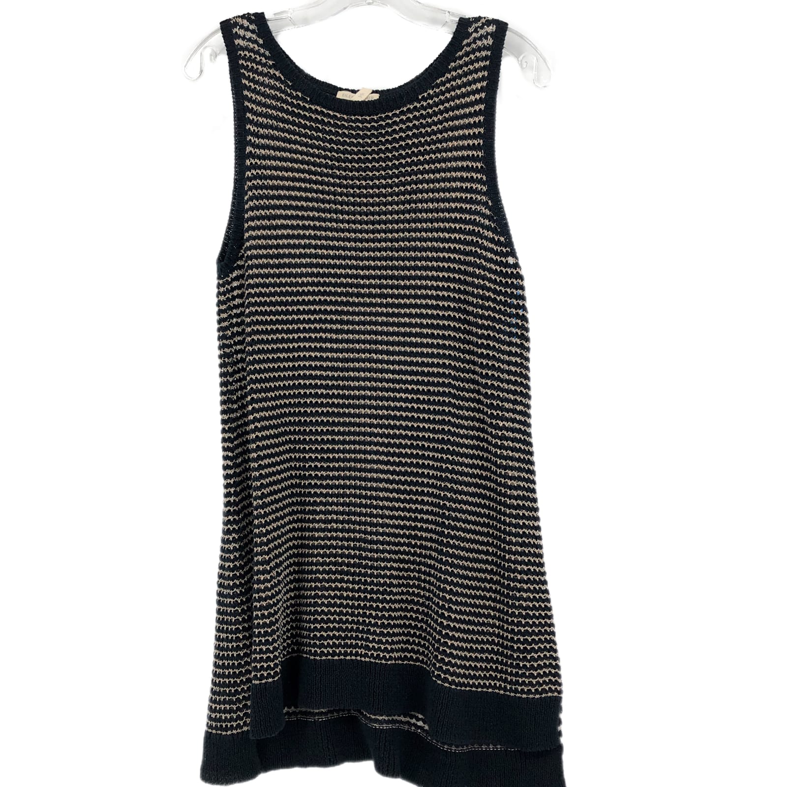 Eileen Fisher Beige/Black knitted See-Through Dress