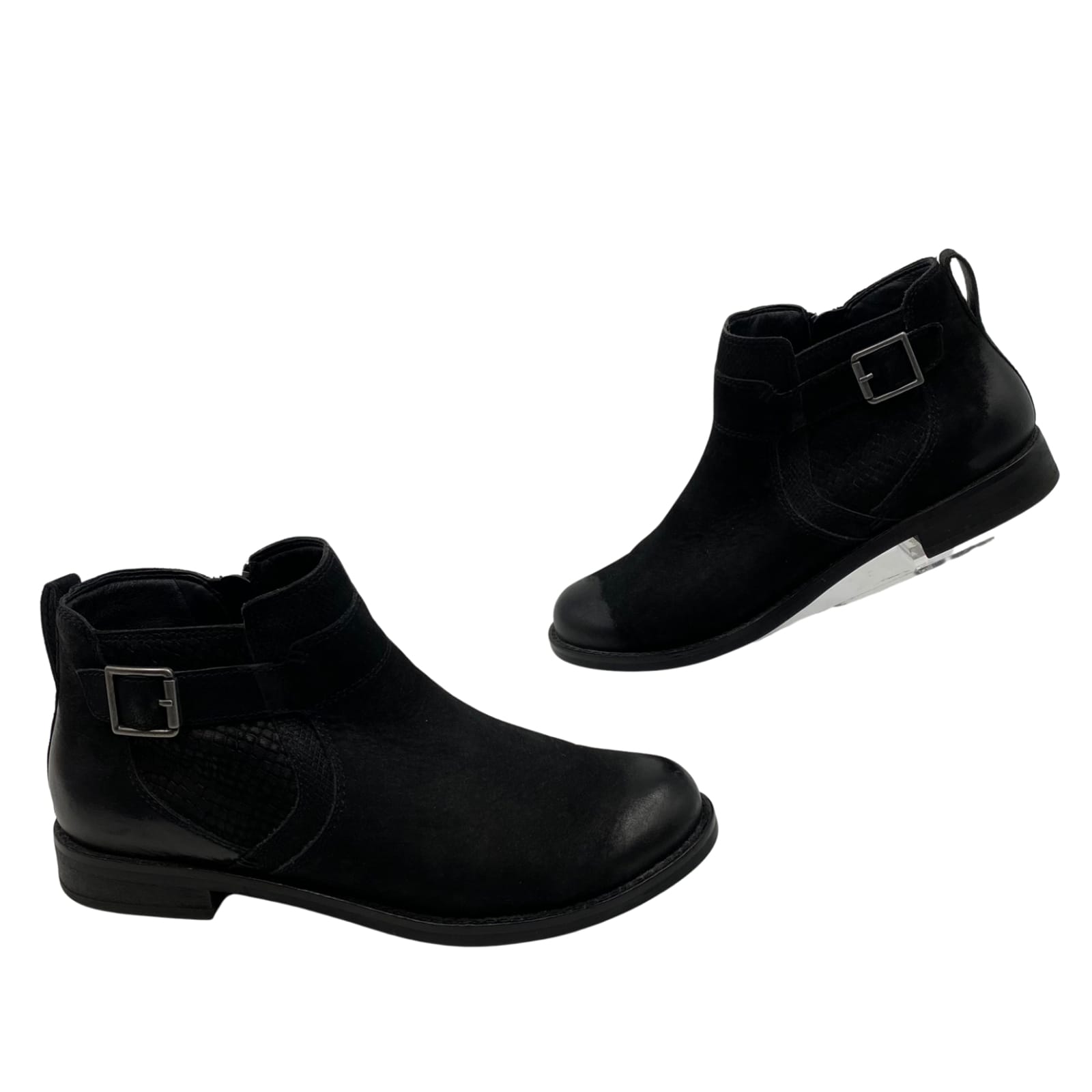 Abeo Black Leather Ankle Boots