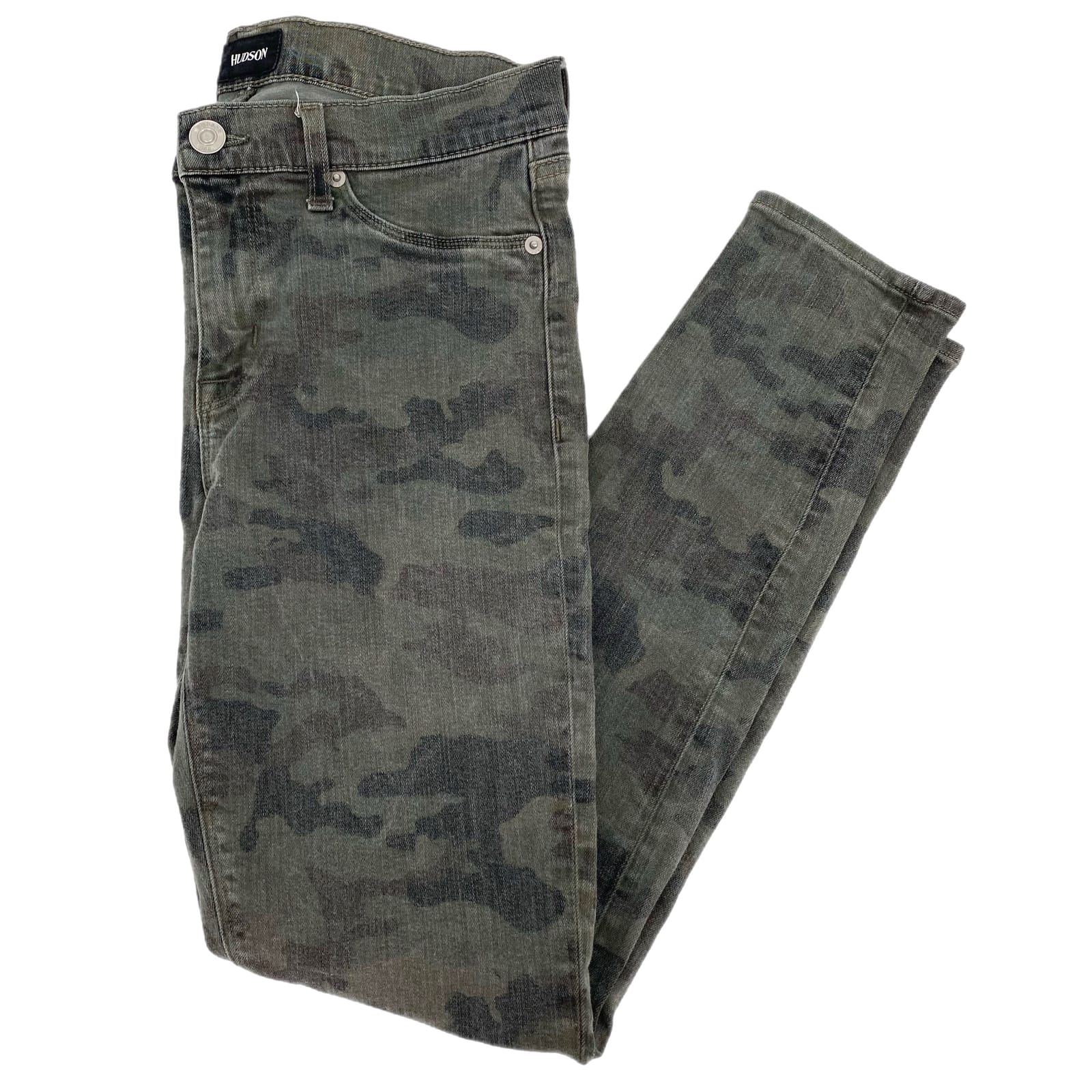 Hudson Jeans Green Camouflage Skinny Jeans