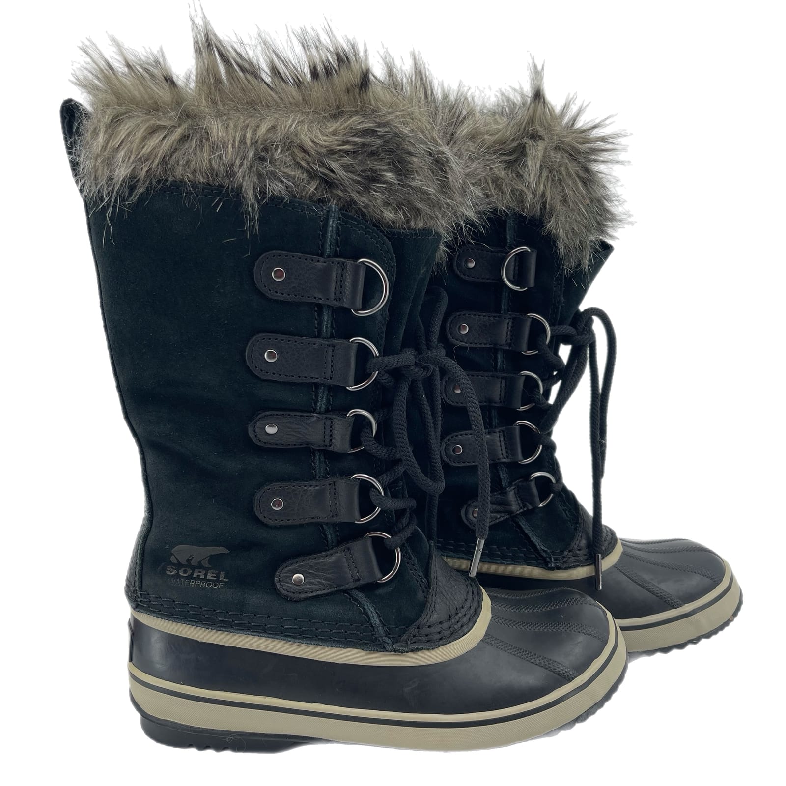 Sorel Black/Beige Suede Winter & Rain Boots