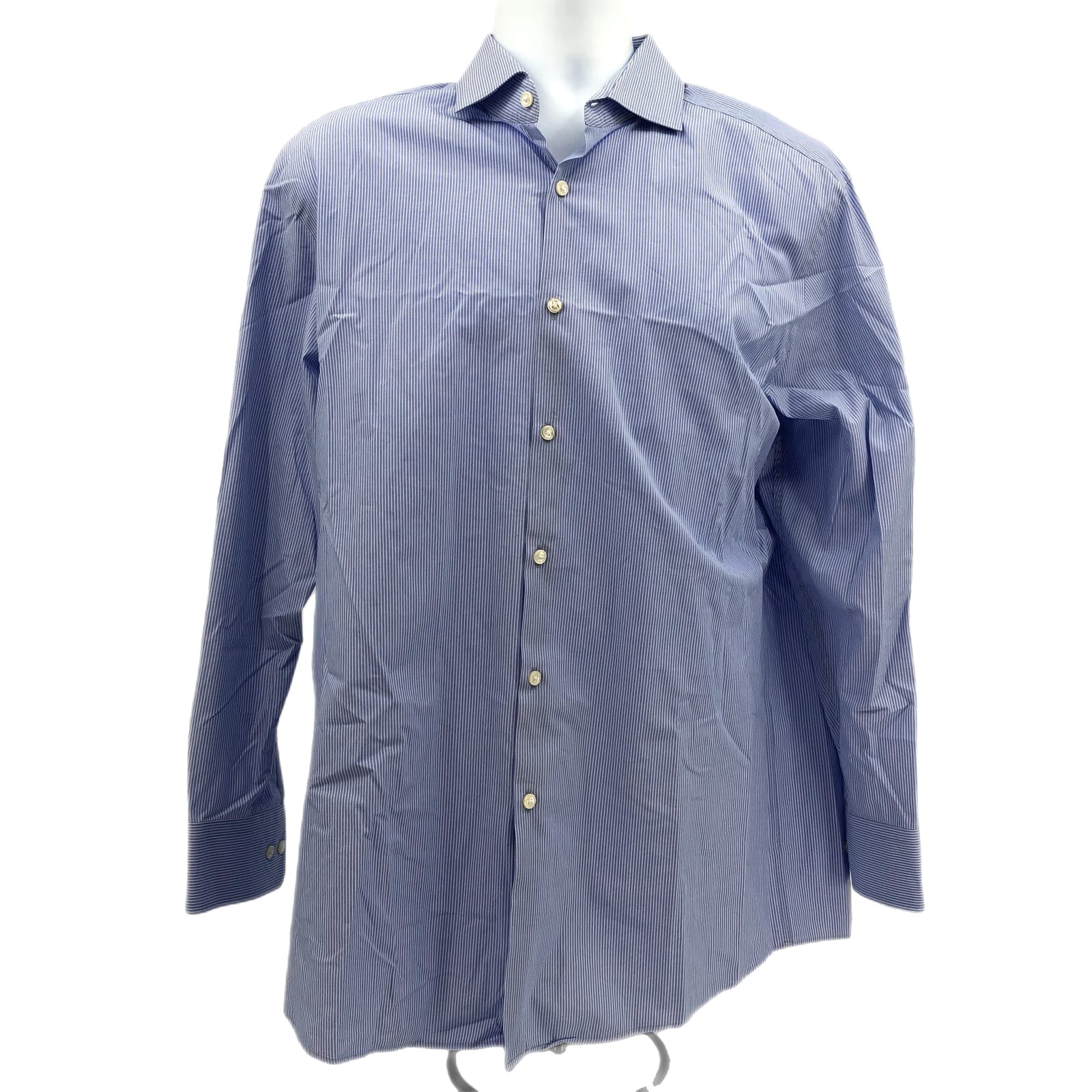 Hugo Boss Blue & White Striped Button-Up Shirt