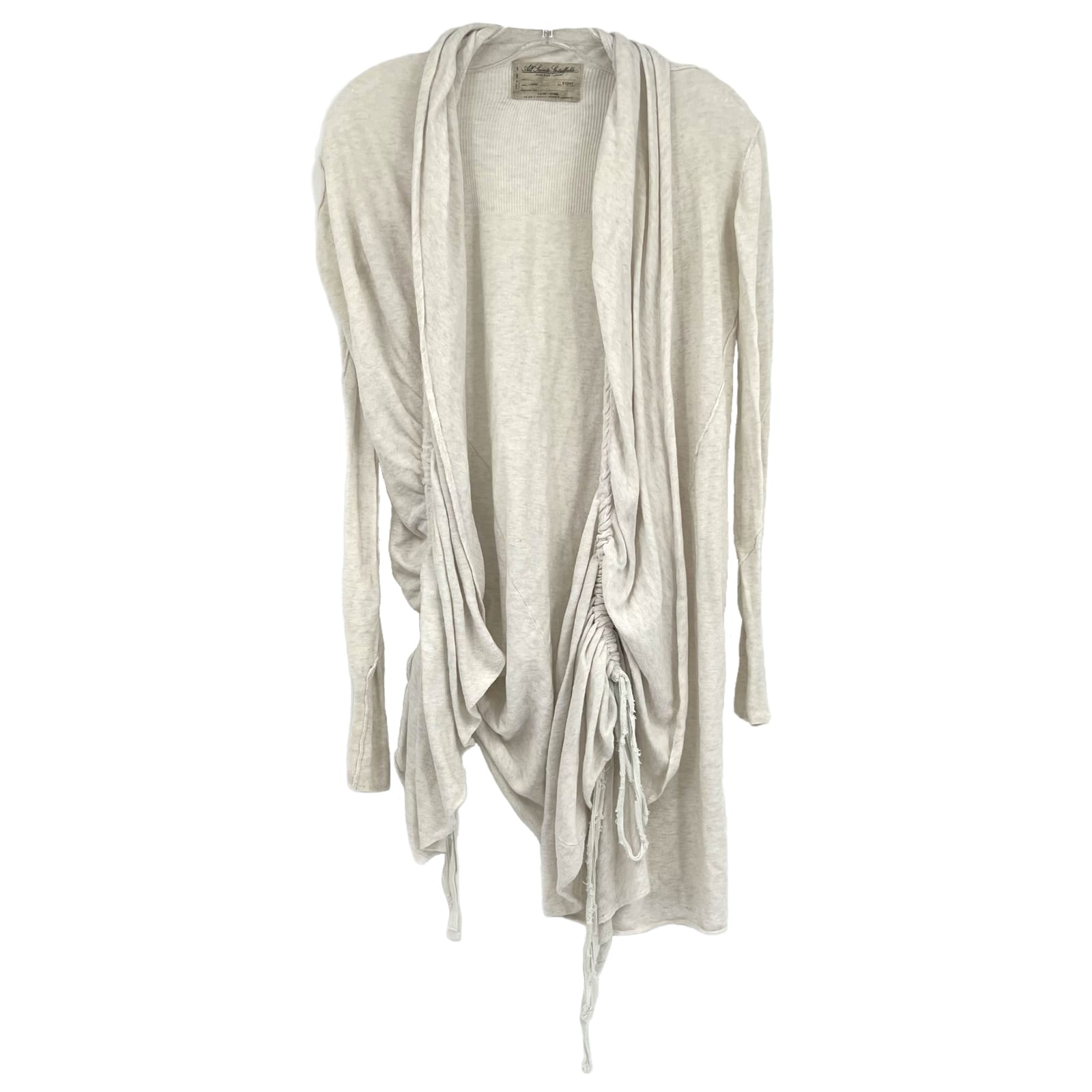 All Saints Cream Plume Ruched Cardigan