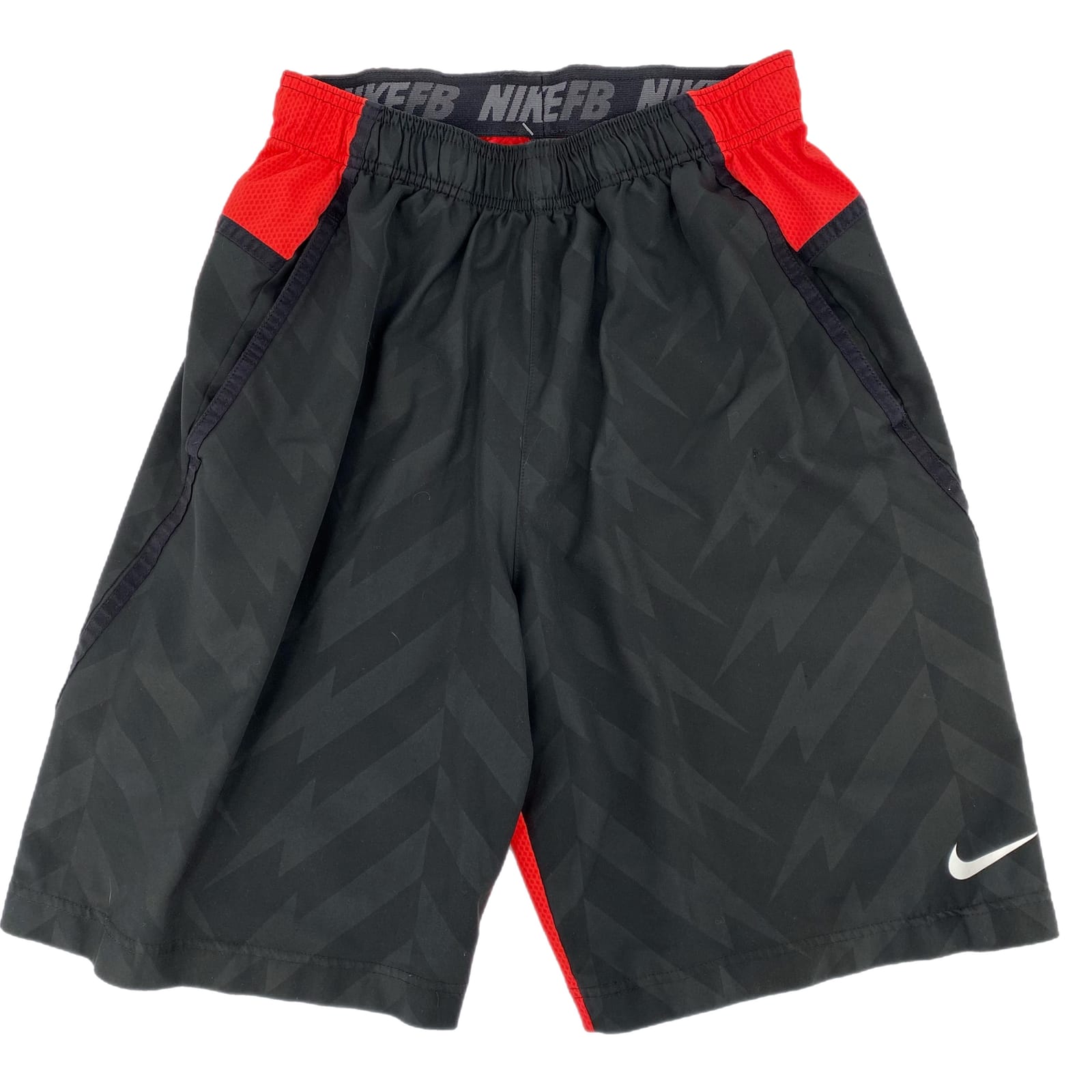 Nike Black Red High-Rise Athletic Shorts