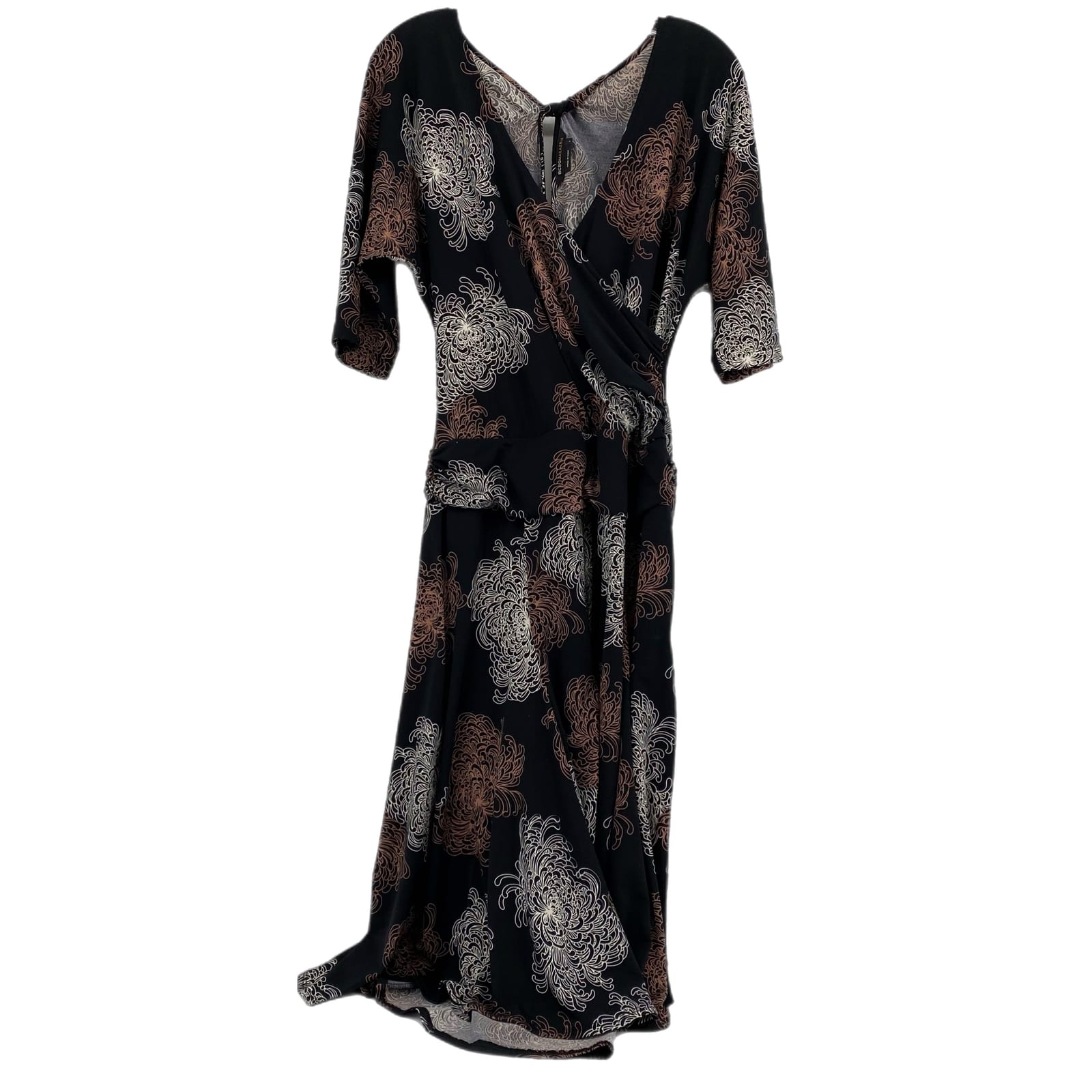 BCBGMaxAzria Black Floral Wrap Dress