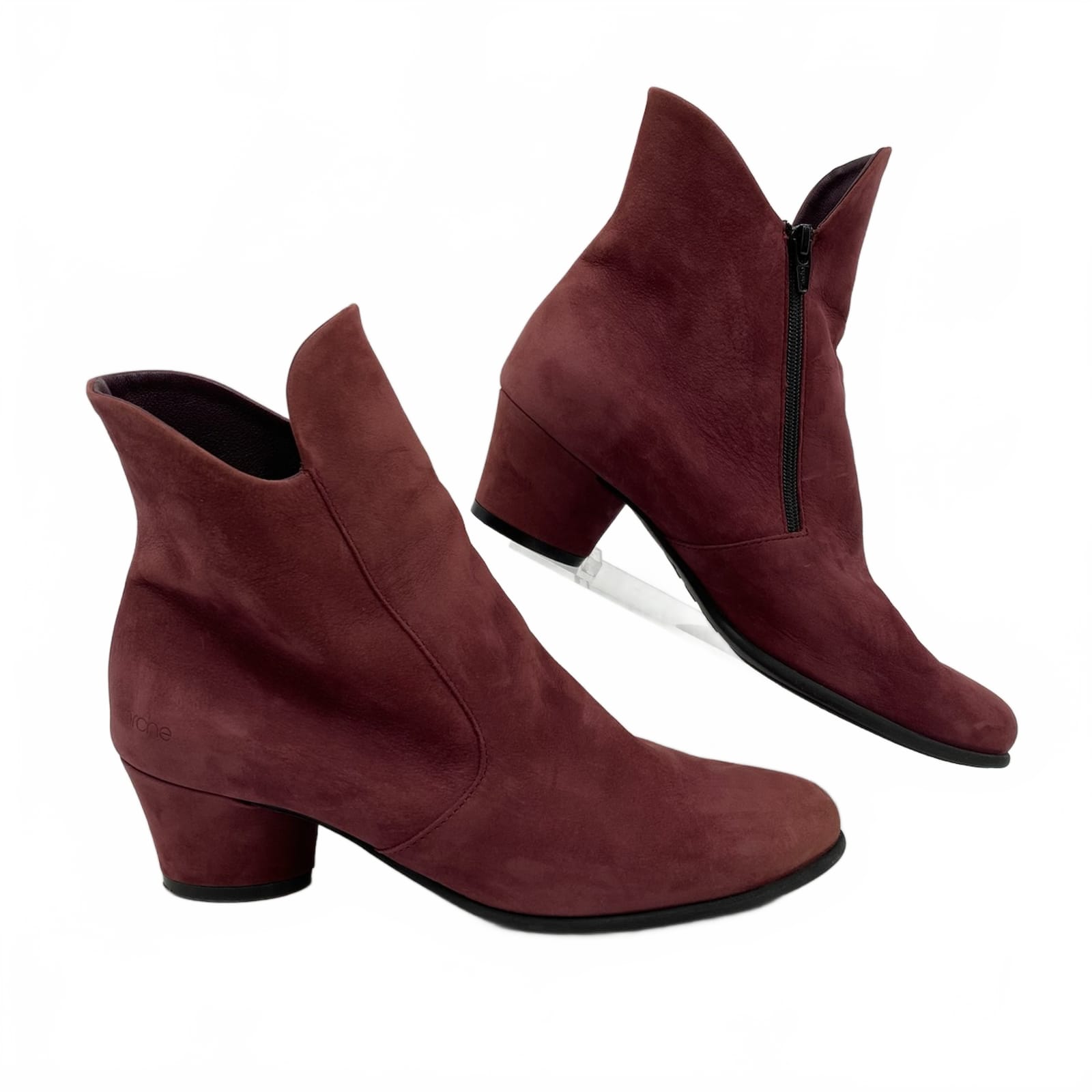 Arche Red Suede Ankle Booties