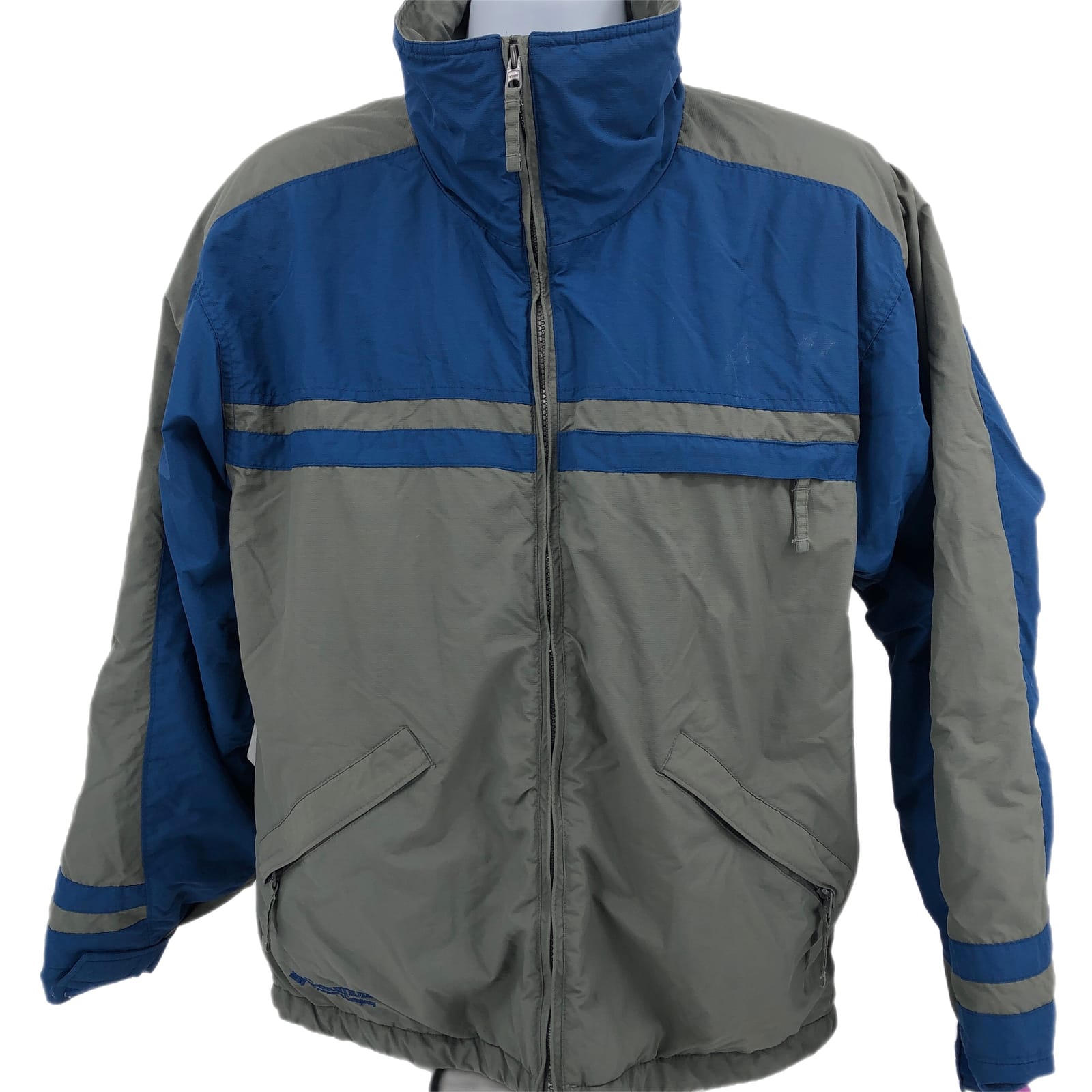 Columbia Blue & Gray Full Zip Heavyweight Coat
