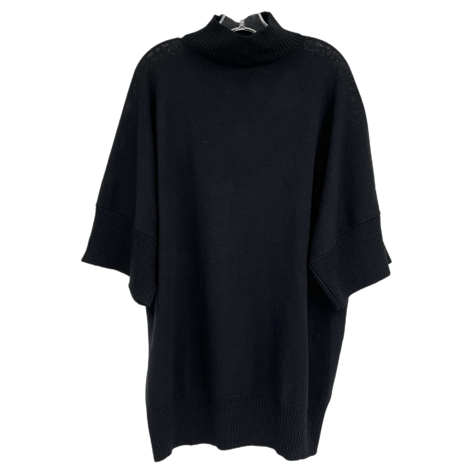 St. John Black Wool Blend Tunic Sweater
