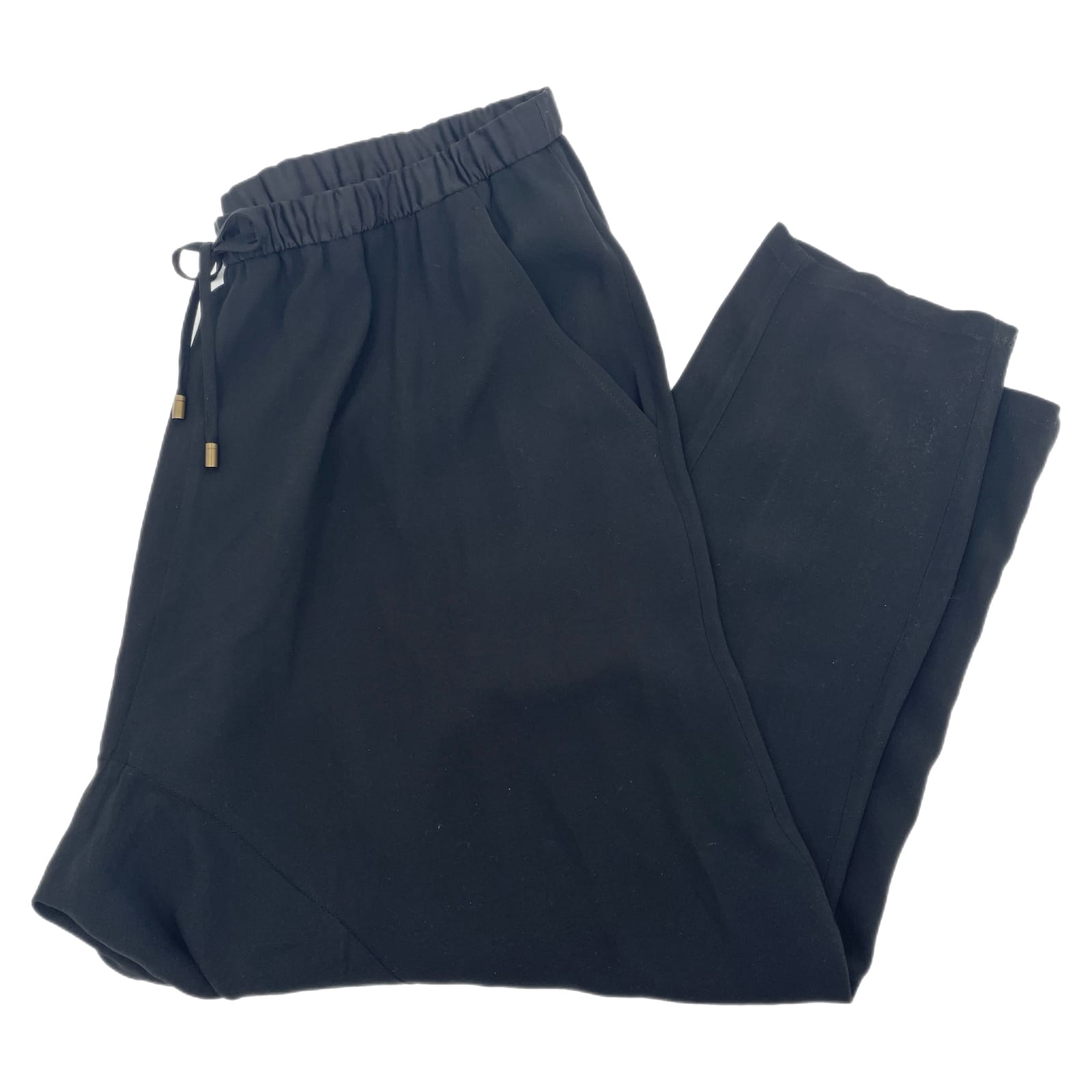 Eileen Fisher Black Silk Ankle Pants