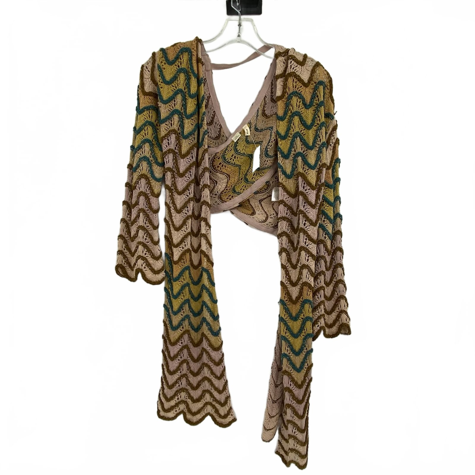 Moth Blue/Brown Open Back Crisscross Cardigan