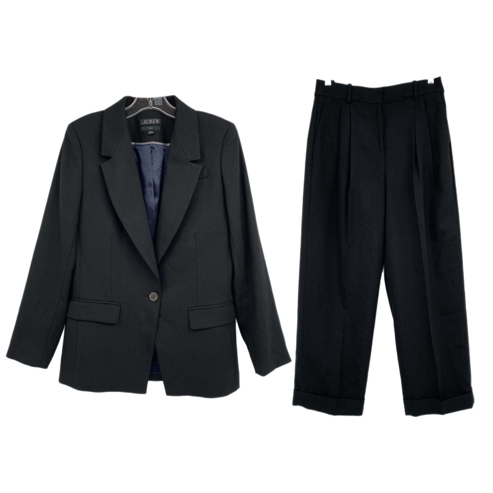 J. Crew Black Wool Blend Blazer and Pants Suit Set