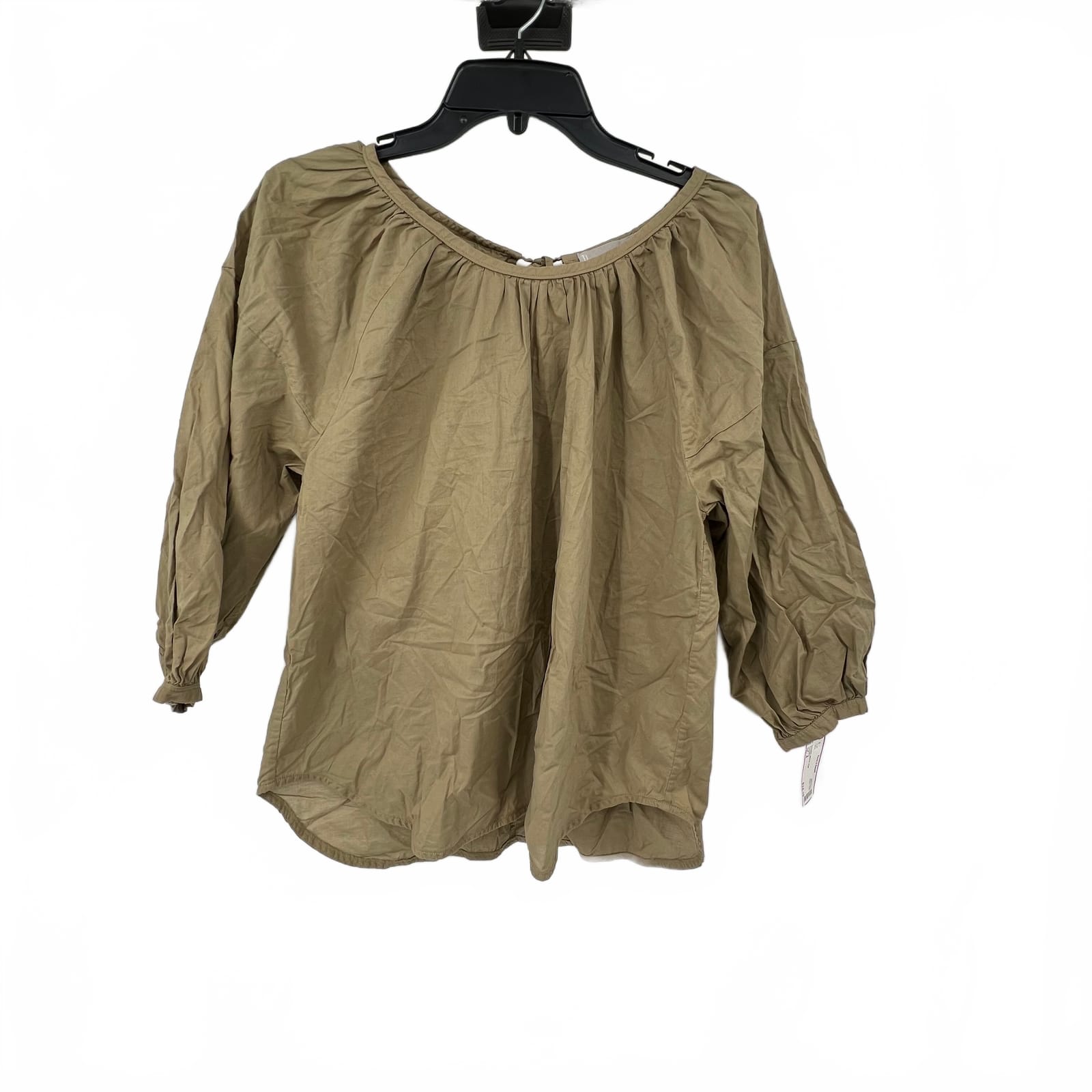 Everlane Green Cotton Round-Neck Blouse