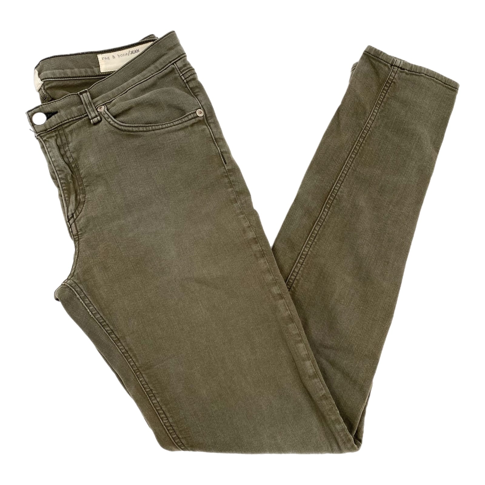 Rag & Bone Green Mid-Rise Skinny Jeans
