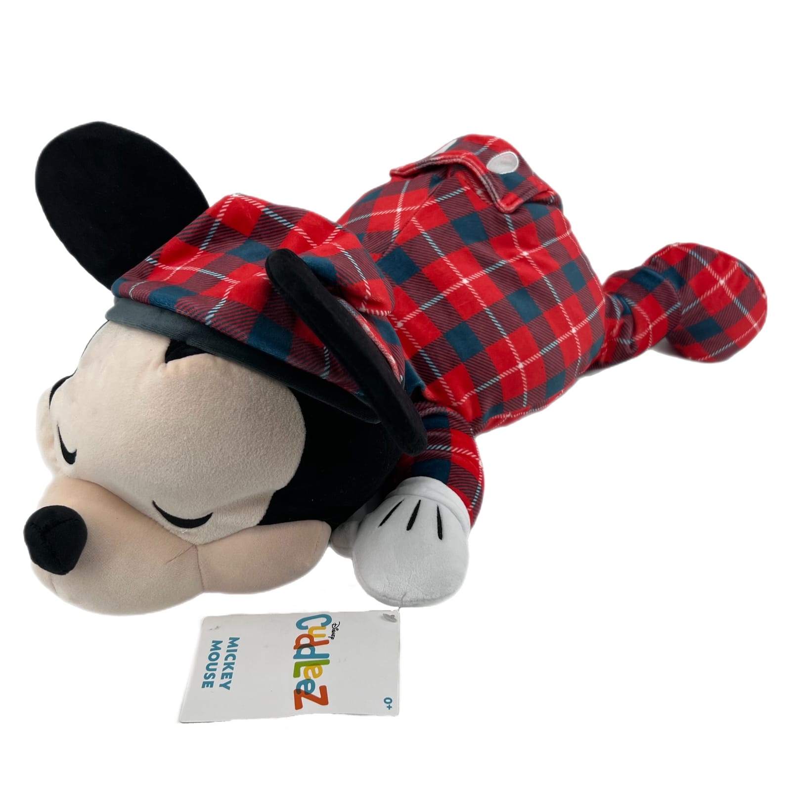 Disney Red/Blue Plaid Cuddleez Mickey Mouse Plush